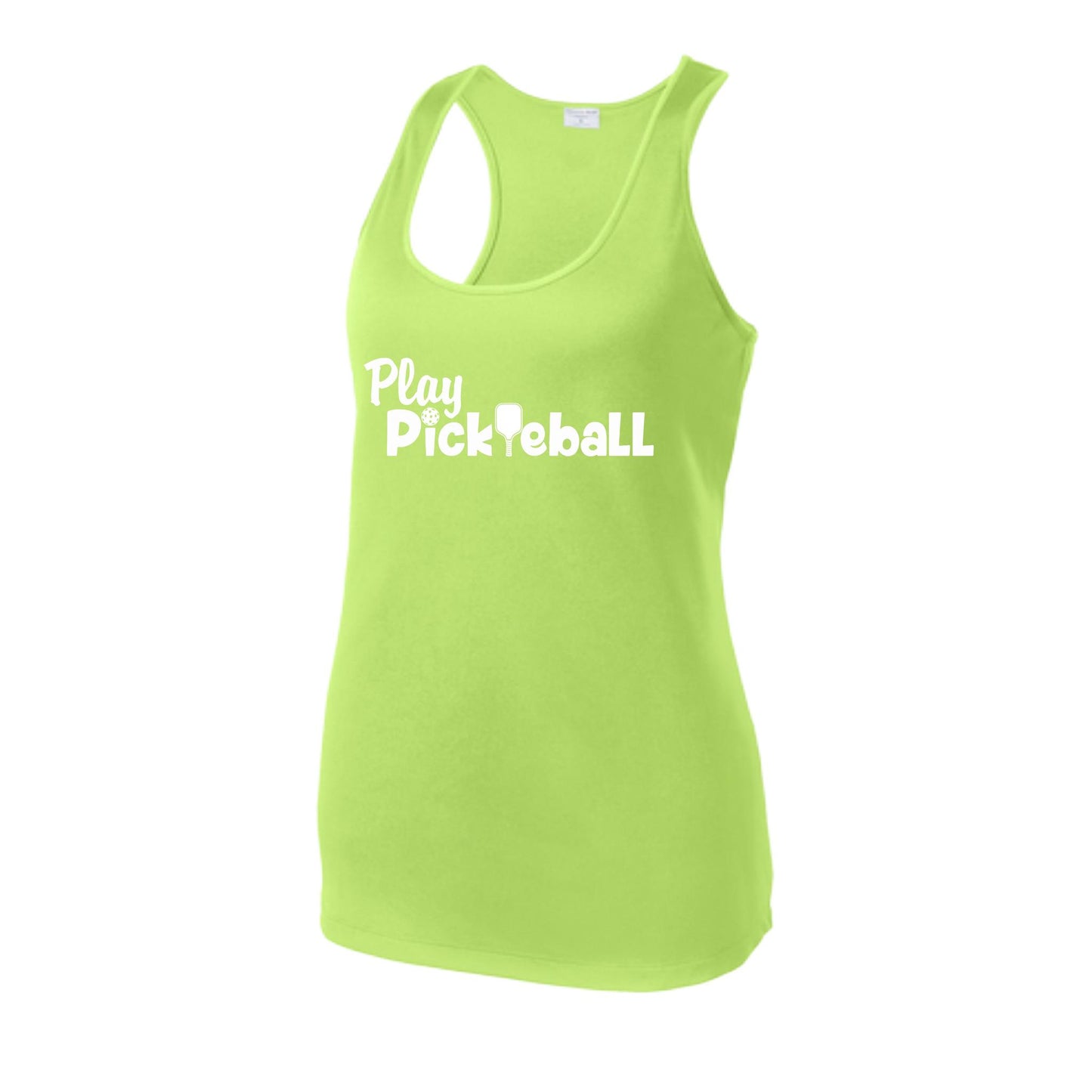 Play Pickleball | Women's Racerback Pickleball Tank | 100% Polyester