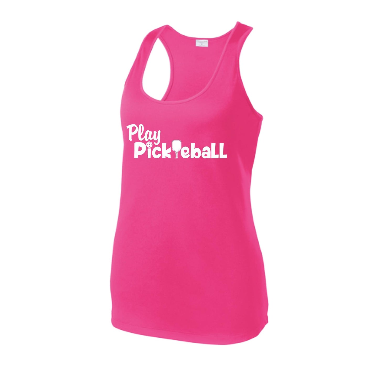 Play Pickleball | Women's Racerback Pickleball Tank | 100% Polyester