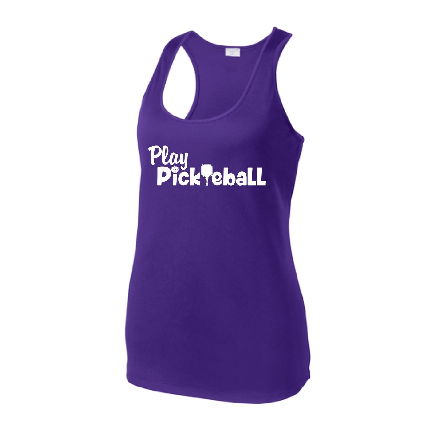 Play Pickleball | Women's Racerback Pickleball Tank | 100% Polyester