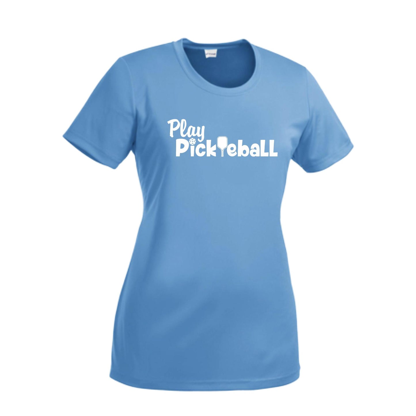 Play Pickleball | Women’s Short Sleeve Crewneck Athletic Shirts | 100% Polyester