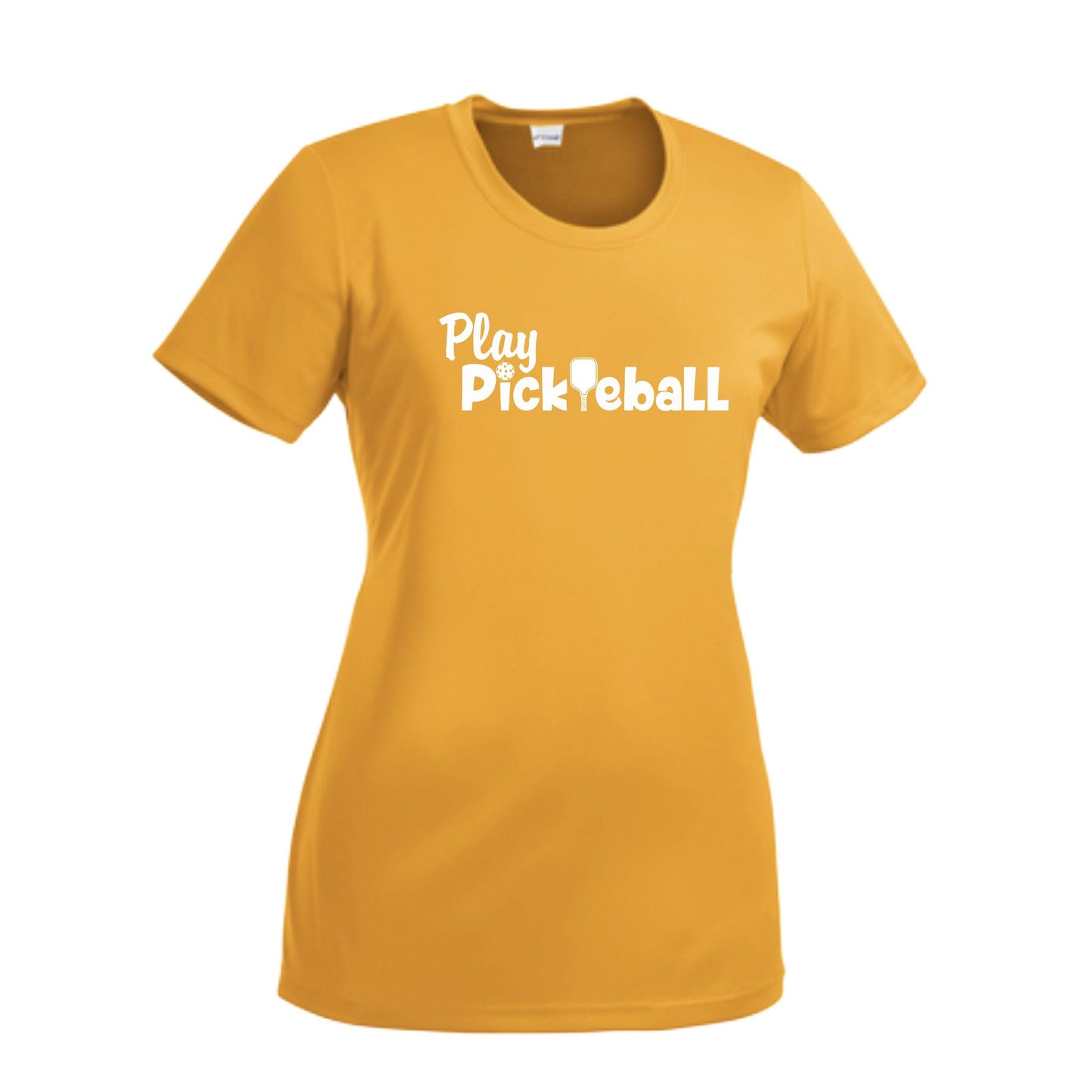 Play Pickleball | Women’s Short Sleeve Crewneck Athletic Shirts | 100% Polyester