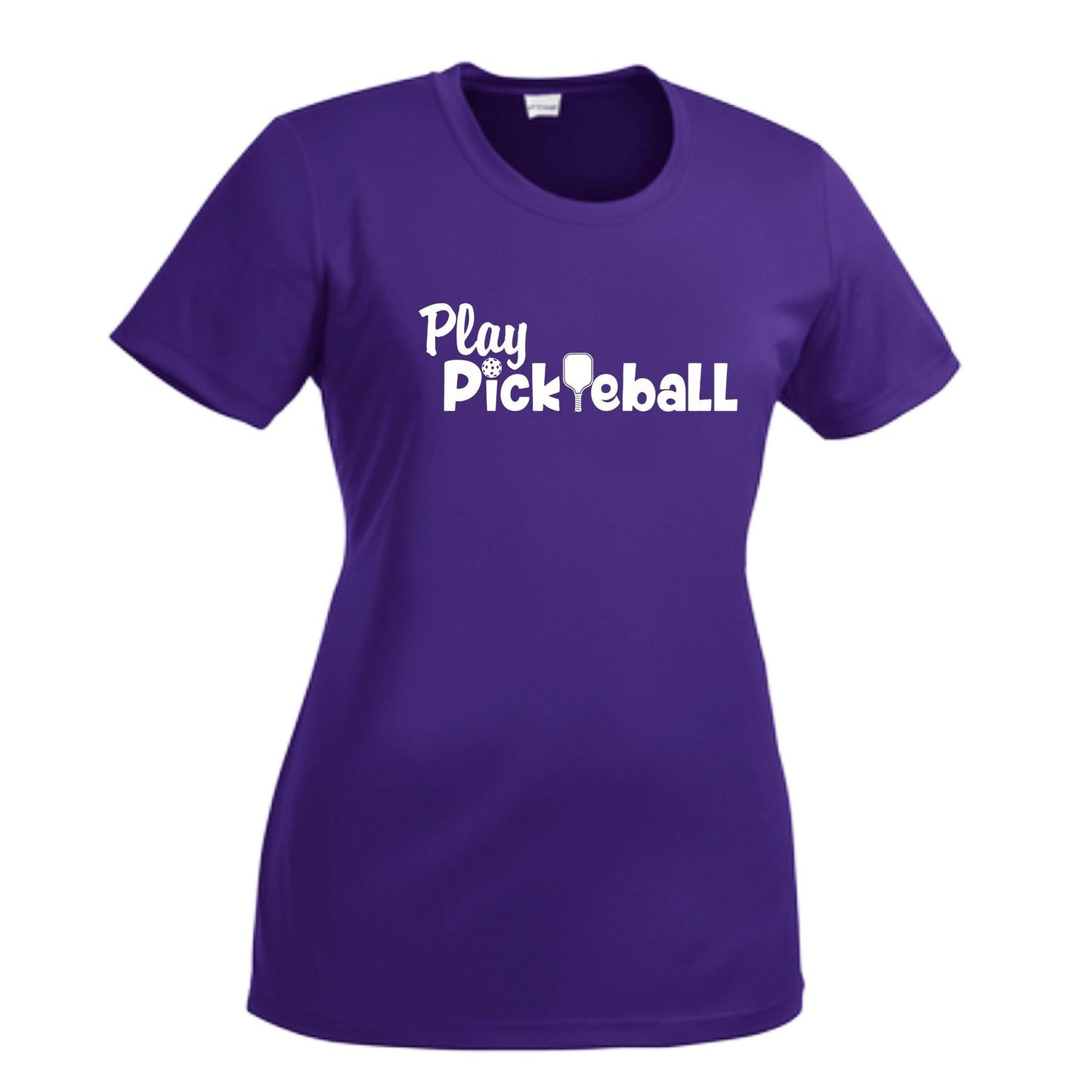 Play Pickleball | Women’s Short Sleeve Crewneck Athletic Shirts | 100% Polyester