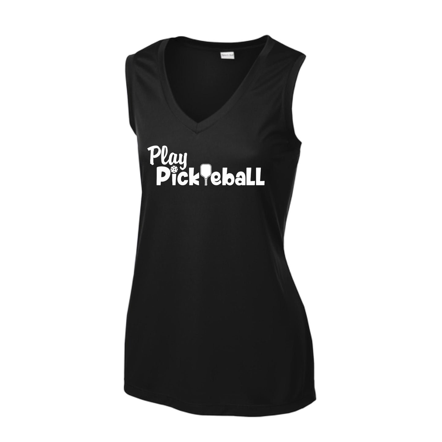 Play Pickleball | Women’s Sleeveless Performance T-Shirt | 100% Polyester