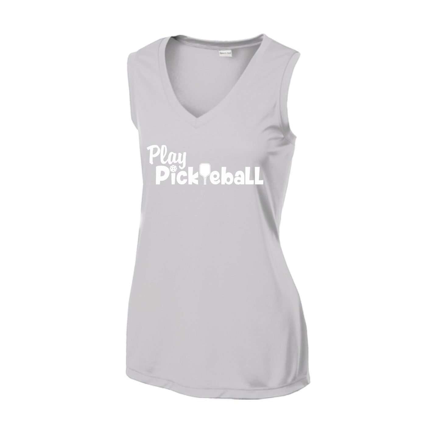 Play Pickleball | Women’s Sleeveless Performance T-Shirt | 100% Polyester