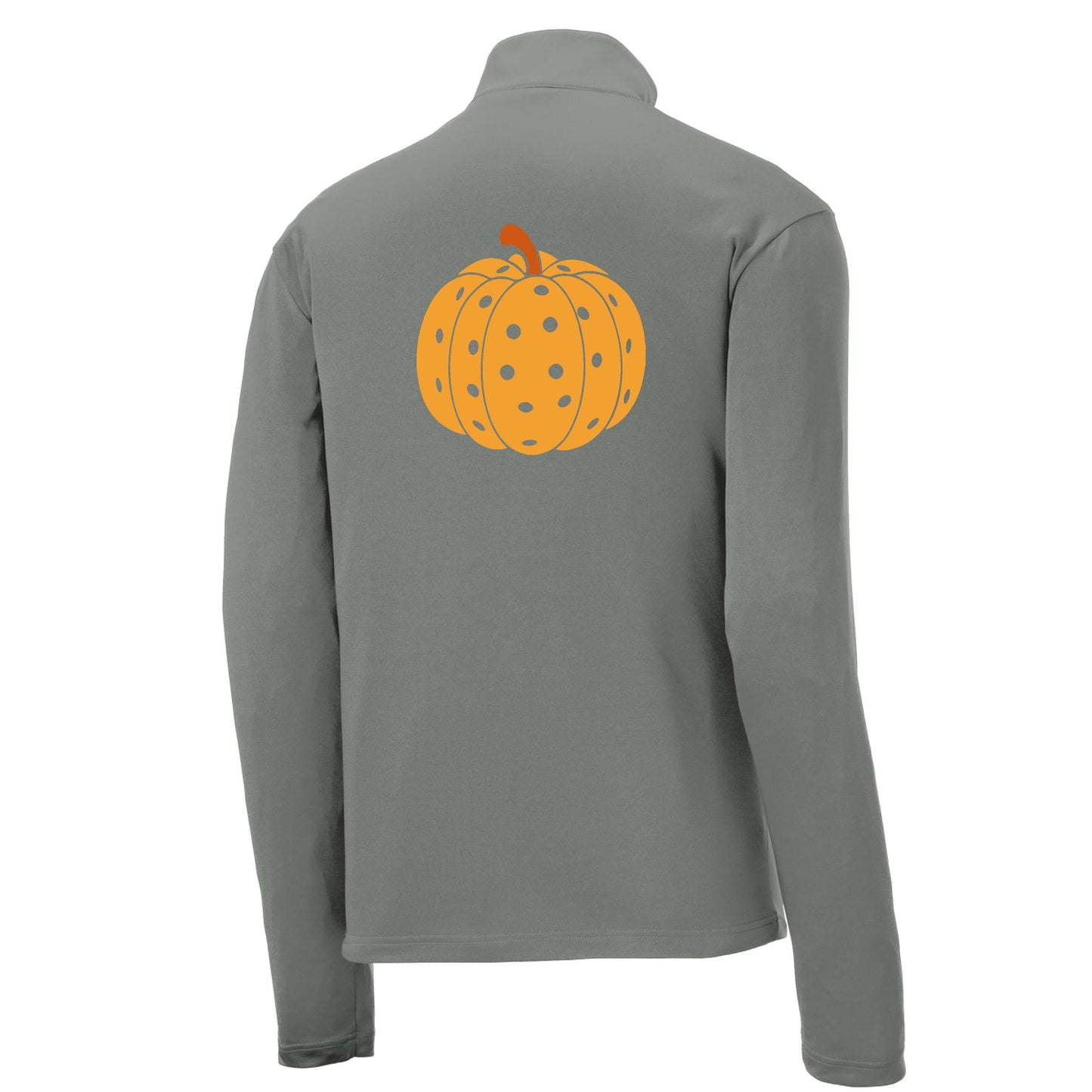 Pumpkin Pickleball | Men's 1/4 Zip Long Sleeve Pullover Athletic Performance Shirt | 100% Polyester