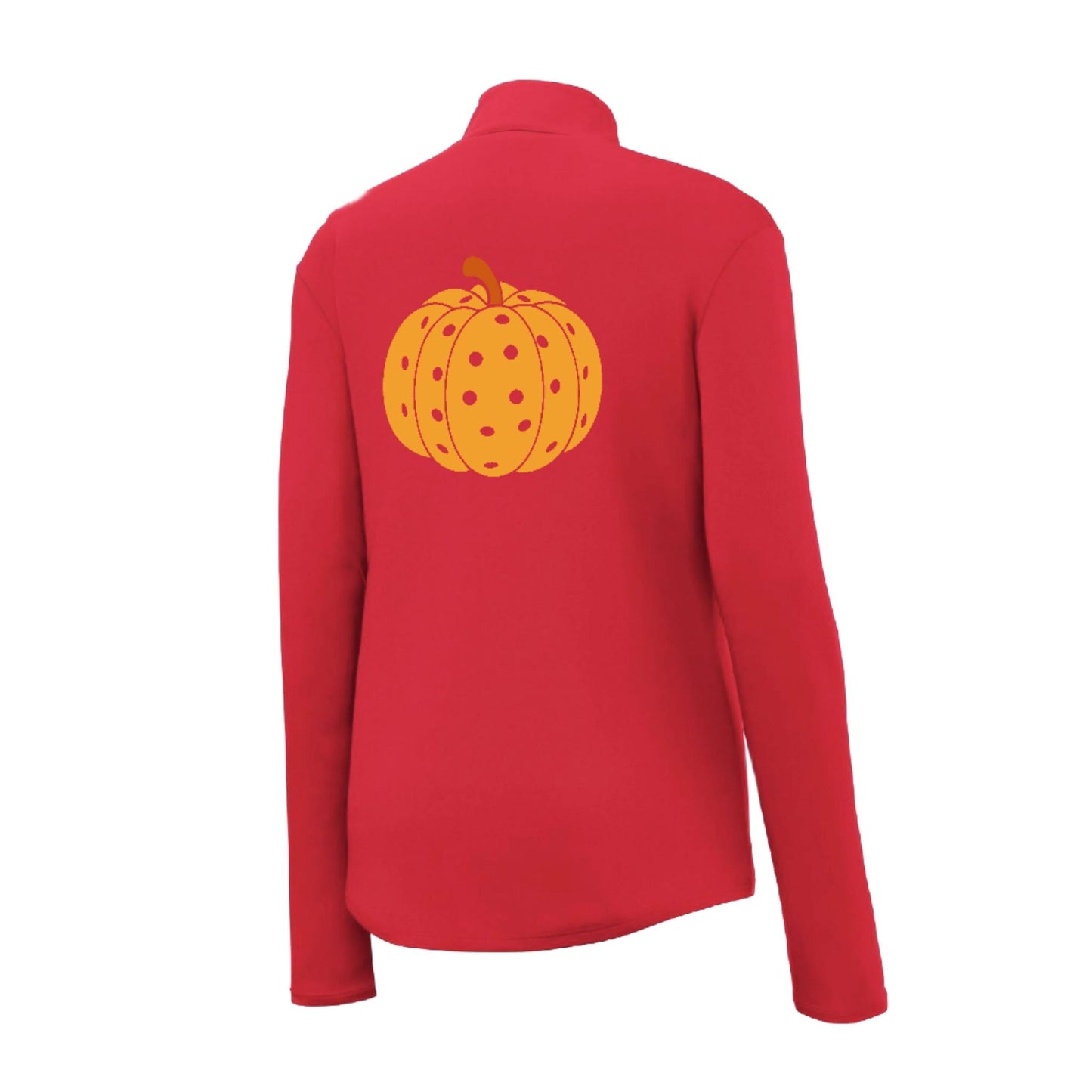 Pumpkin Pickleball | Women's 1/4 Zip Pickleball Performance Pullover Shirt | 100% Polyester