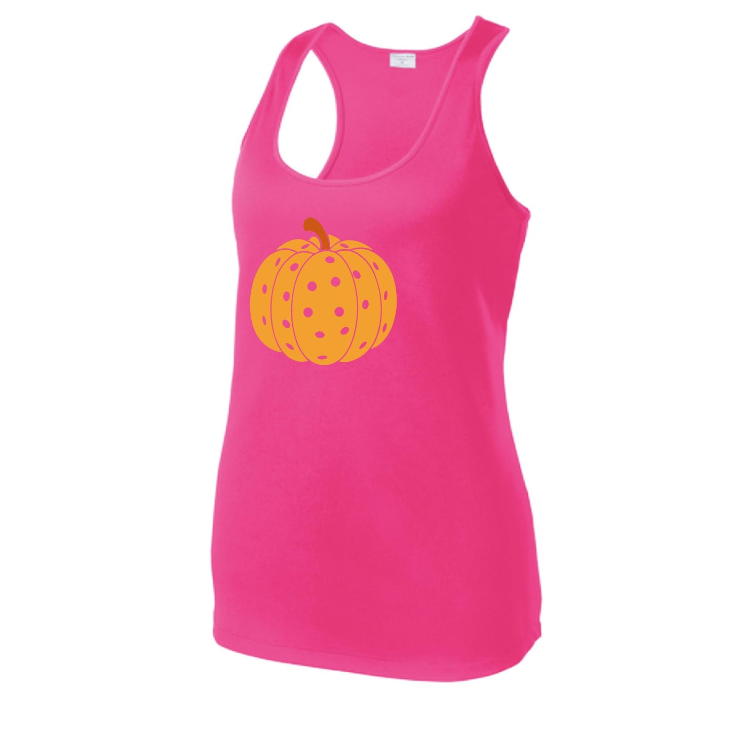 Pumpkin Pickleball | Women's Racerback Pickleball Performance Tank | 100% Polyester
