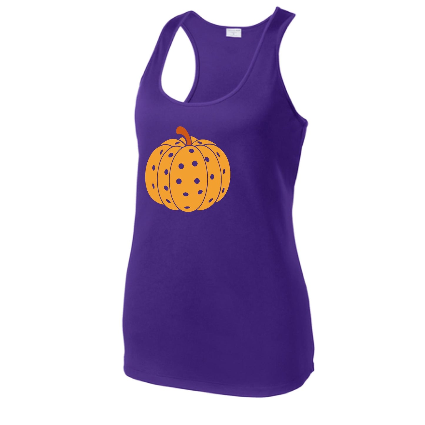 Pumpkin Pickleball | Women's Racerback Pickleball Performance Tank | 100% Polyester