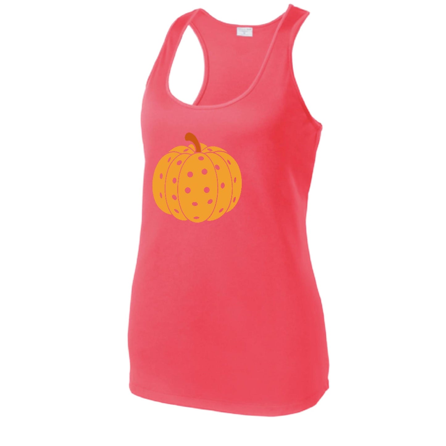 Pumpkin Pickleball | Women's Racerback Pickleball Performance Tank | 100% Polyester