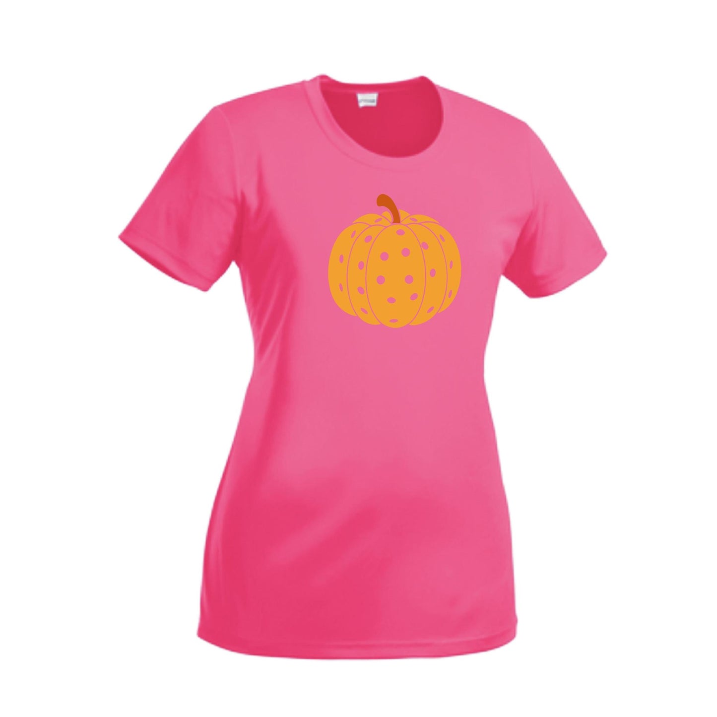 Pumpkin Pickleball | Women’s Short Sleeve Crewneck Pickleball Performance T-Shirts | 100% Polyester