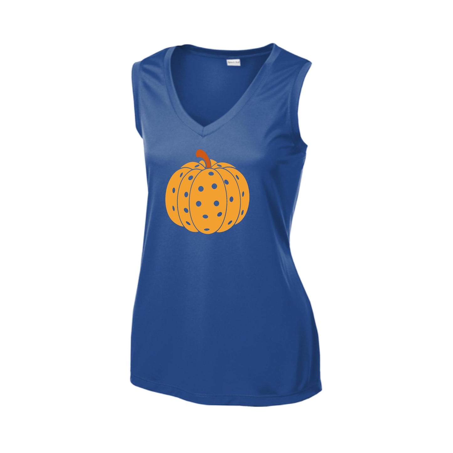 Pumpkin Pickleball | Women’s Sleeveless Pickleball Performance T-Shirt | 100% Polyester