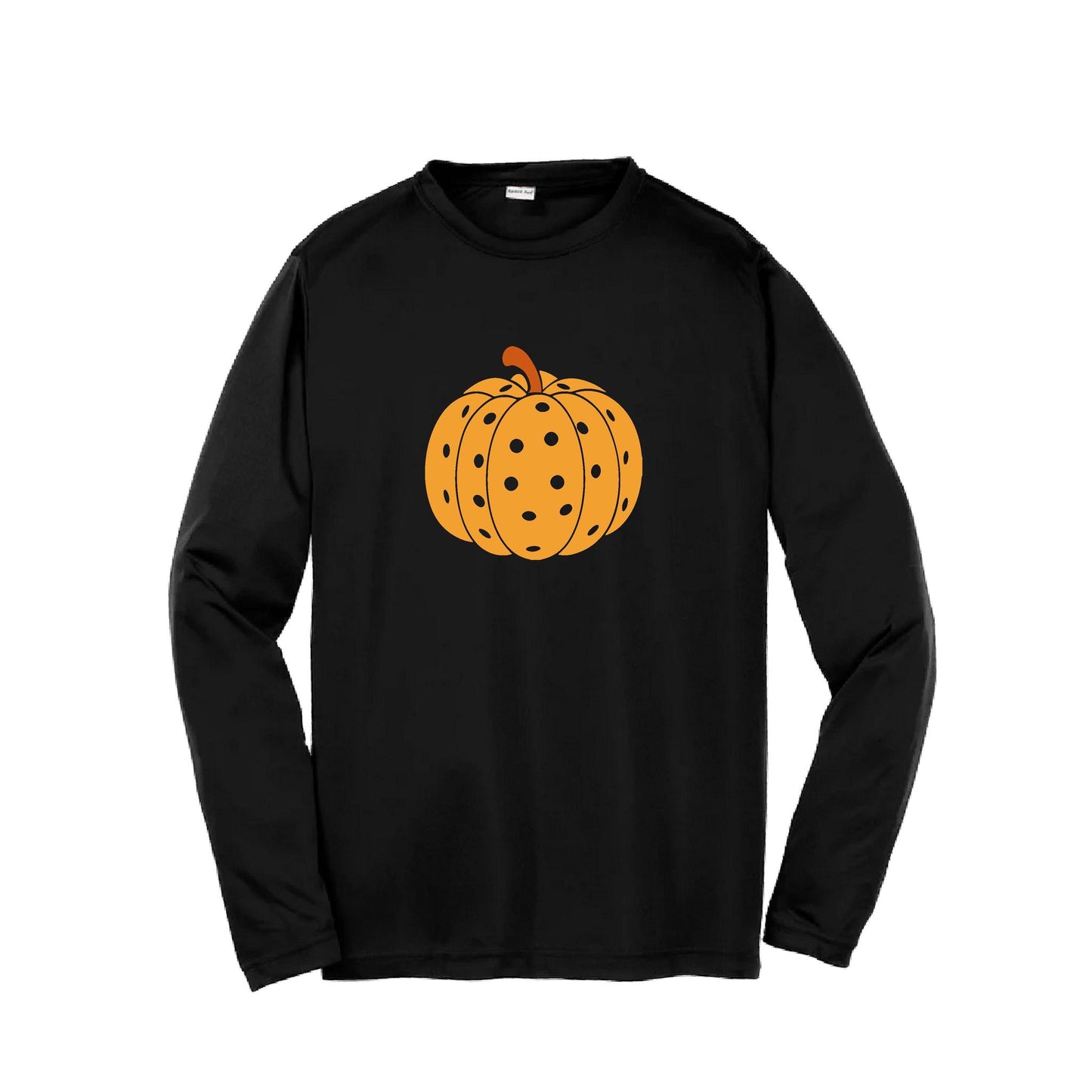 Pumpkin Pickleball | Youth Long Sleeve Pickleball Performance T-Shirts | 100% Polyester