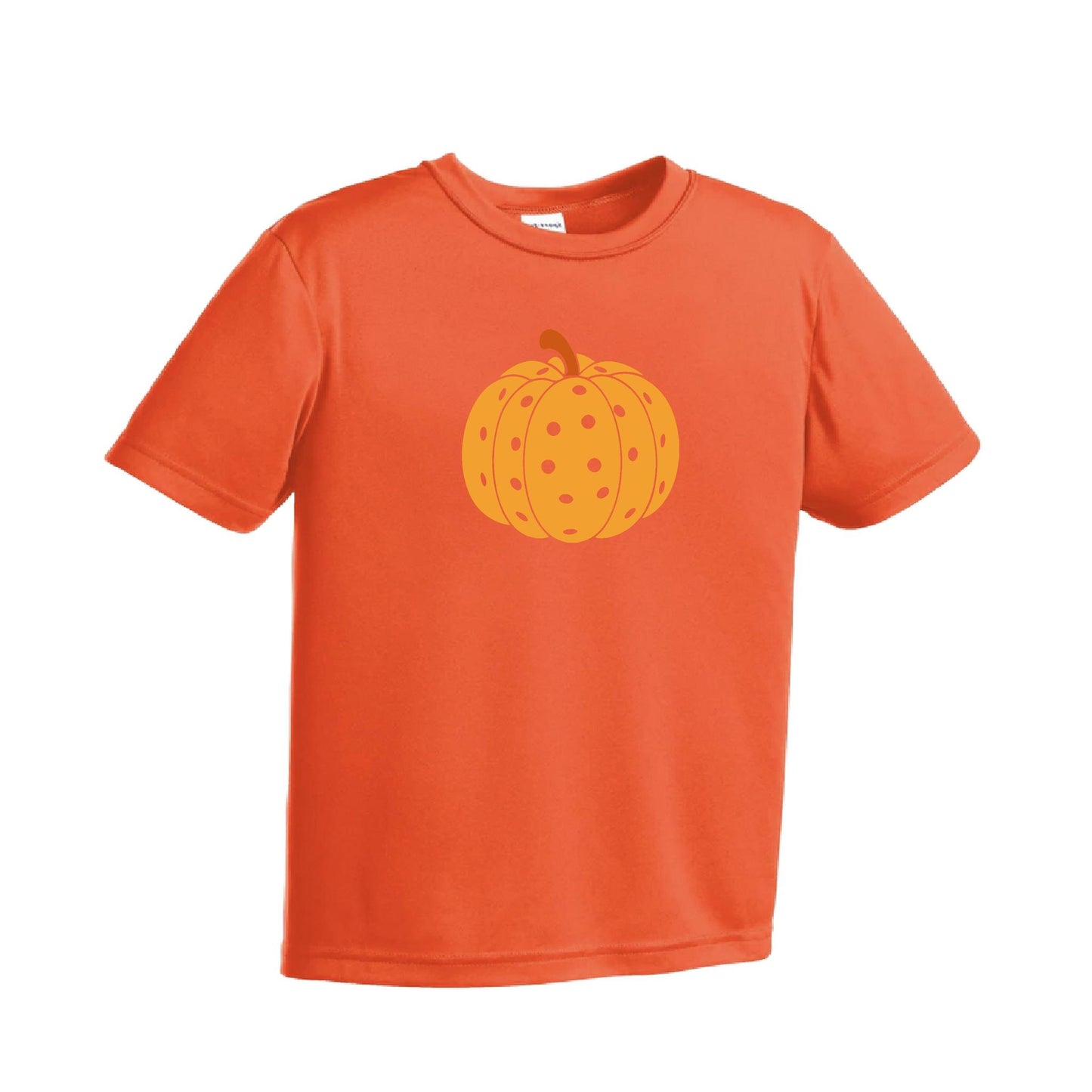 Pumpkin Pickleball | Youth Short Sleeve Pickleball Performance T-Shirts | 100% Polyester