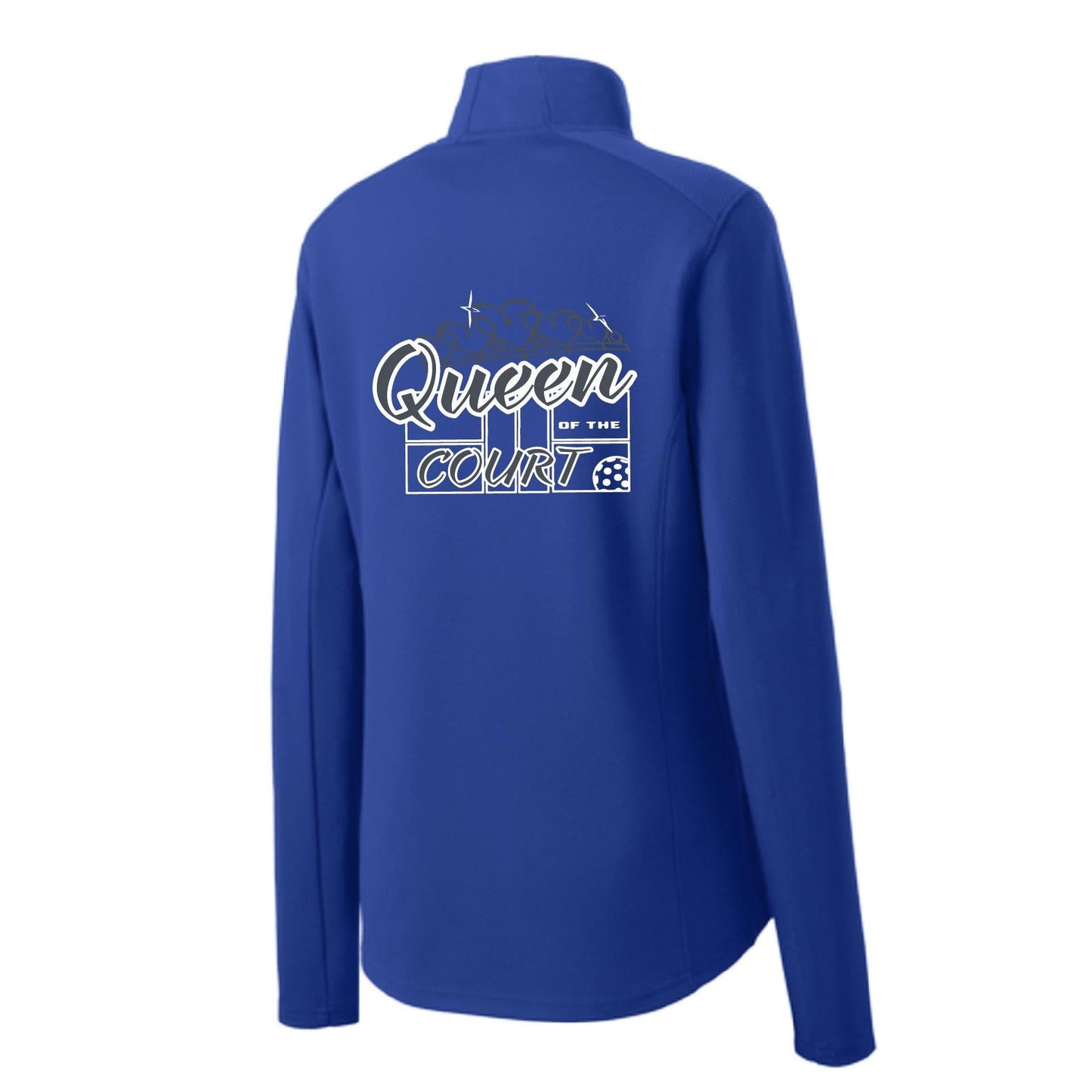 Queen Of The Pickleball Court | Women's 1/4 Zip Pullover Athletic Performance Shirt | 100% Polyester