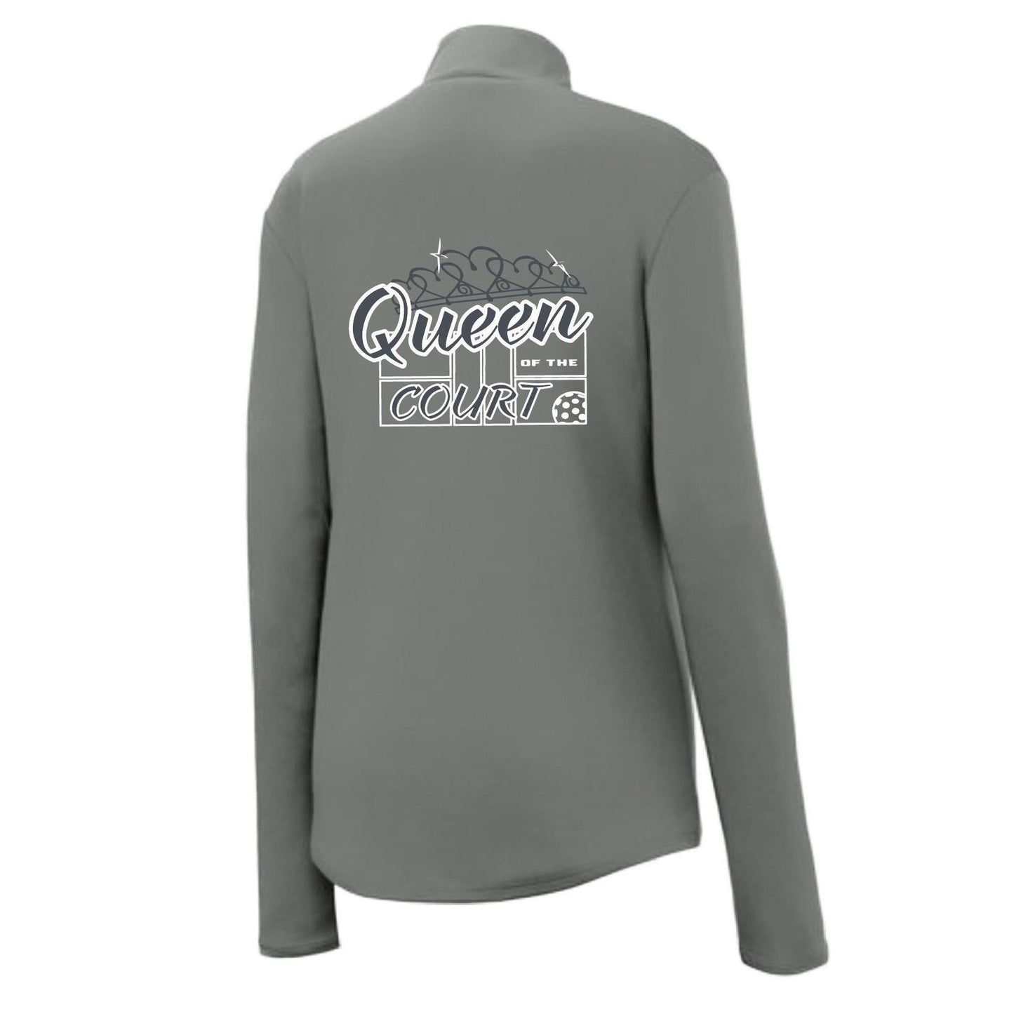 Queen Of The Pickleball Court | Women's 1/4 Zip Pullover Athletic Performance Shirt | 100% Polyester