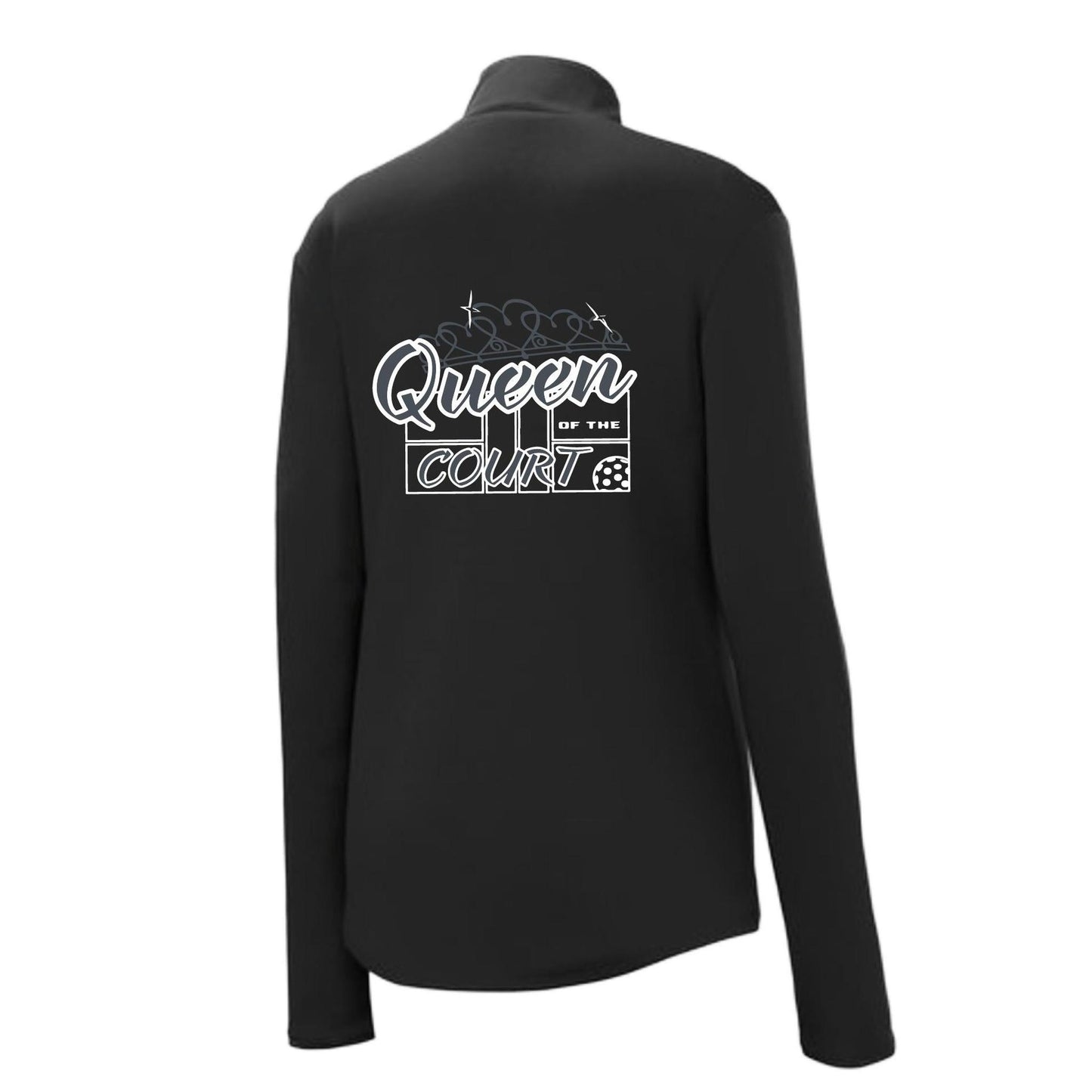 Queen Of The Pickleball Court | Women's 1/4 Zip Pullover Athletic Performance Shirt | 100% Polyester