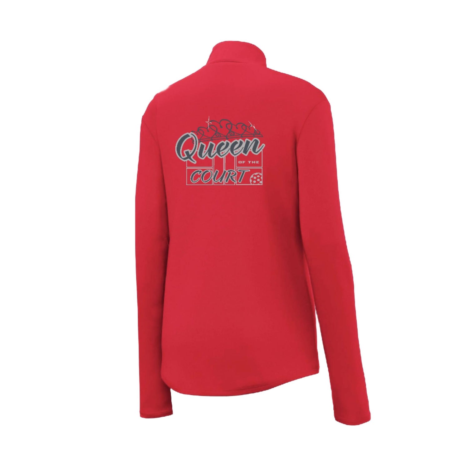 Queen Of The Pickleball Court | Women's 1/4 Zip Pullover Athletic Performance Shirt | 100% Polyester