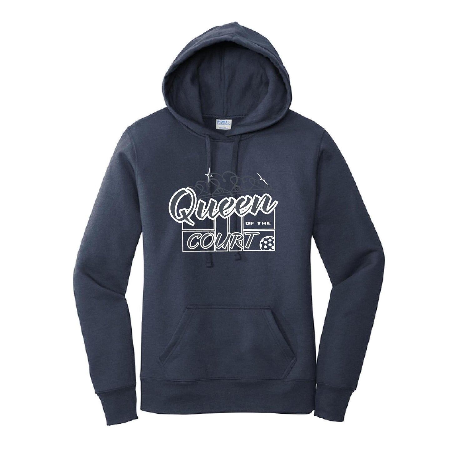 Queen Of The Pickleball Court | Women’s Fitted Hoodie Pickleball Sweatshirt | 50% Cotton 50% Poly Fleece