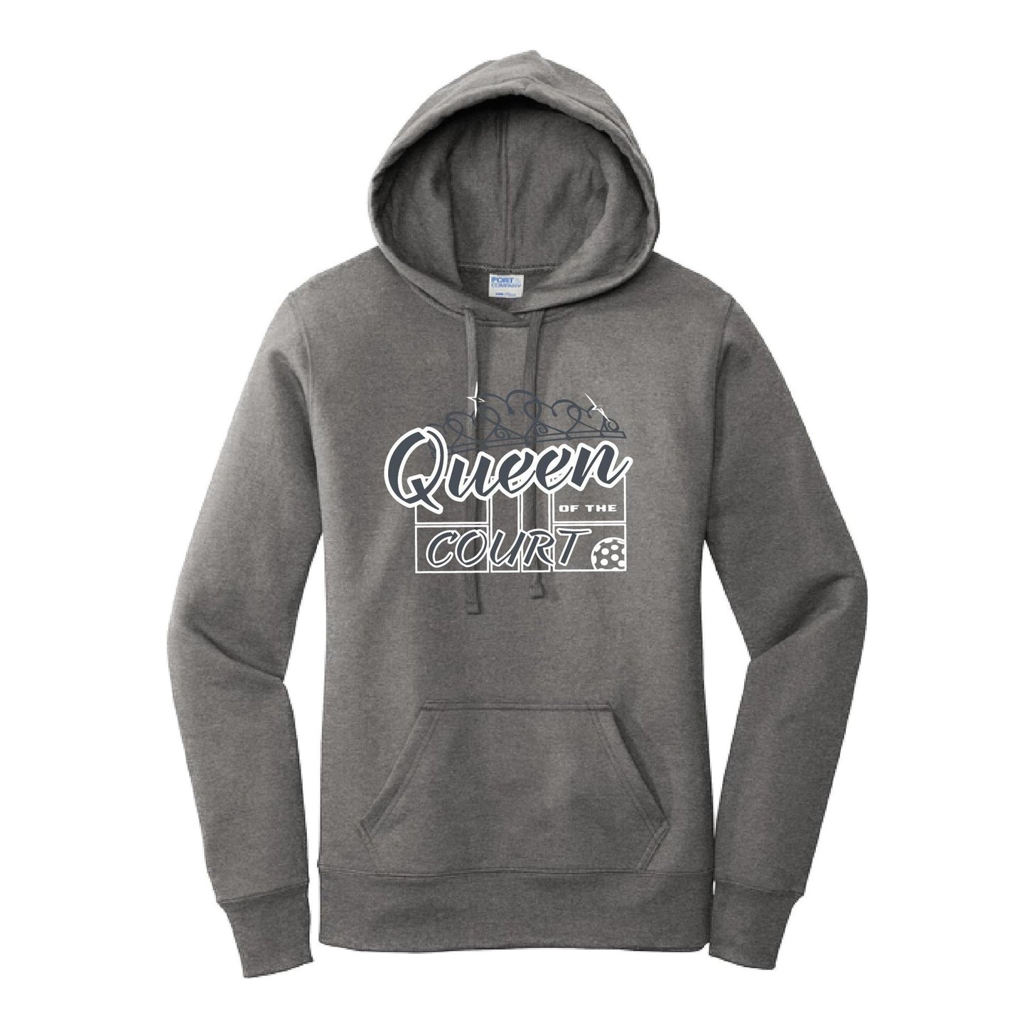 Queen Of The Pickleball Court | Women’s Fitted Hoodie Pickleball Sweatshirt | 50% Cotton 50% Poly Fleece