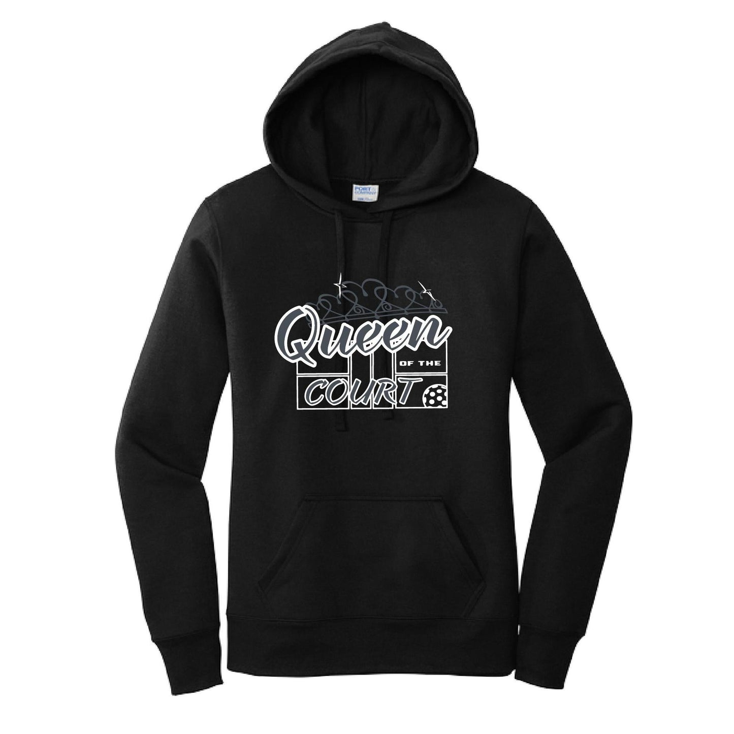 Queen Of The Pickleball Court | Women’s Fitted Hoodie Pickleball Sweatshirt | 50% Cotton 50% Poly Fleece