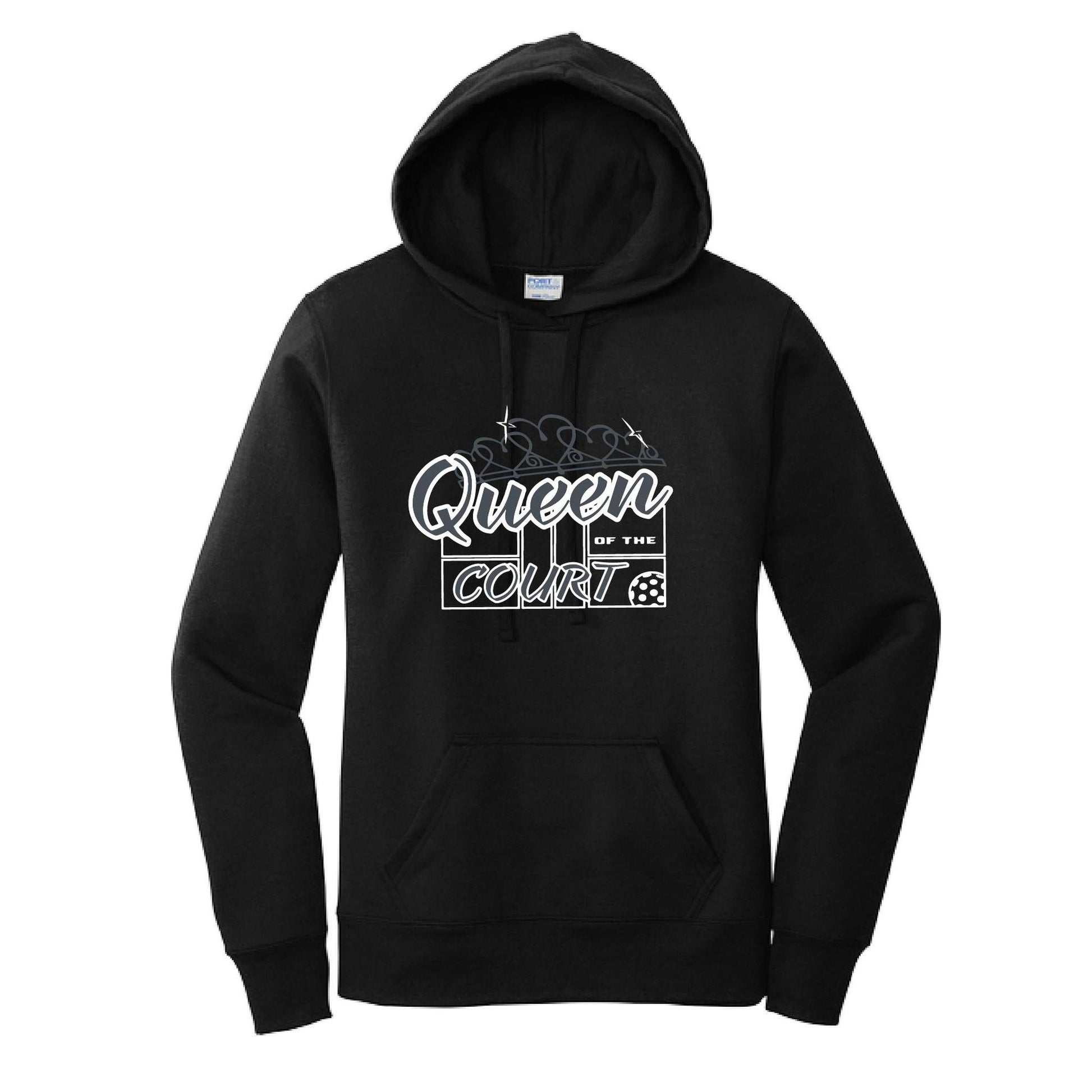 Queen Of The Pickleball Court | Women’s Fitted Hoodie Pickleball Sweatshirt | 50% Cotton 50% Poly Fleece