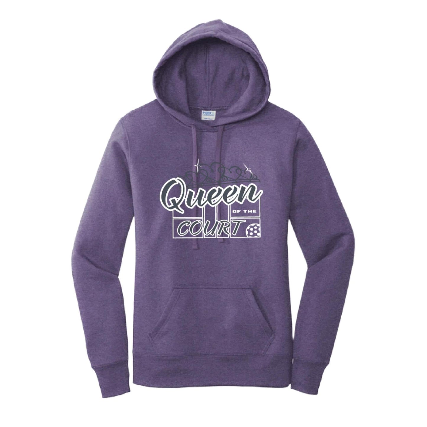 Queen Of The Pickleball Court | Women’s Fitted Hoodie Pickleball Sweatshirt | 50% Cotton 50% Poly Fleece