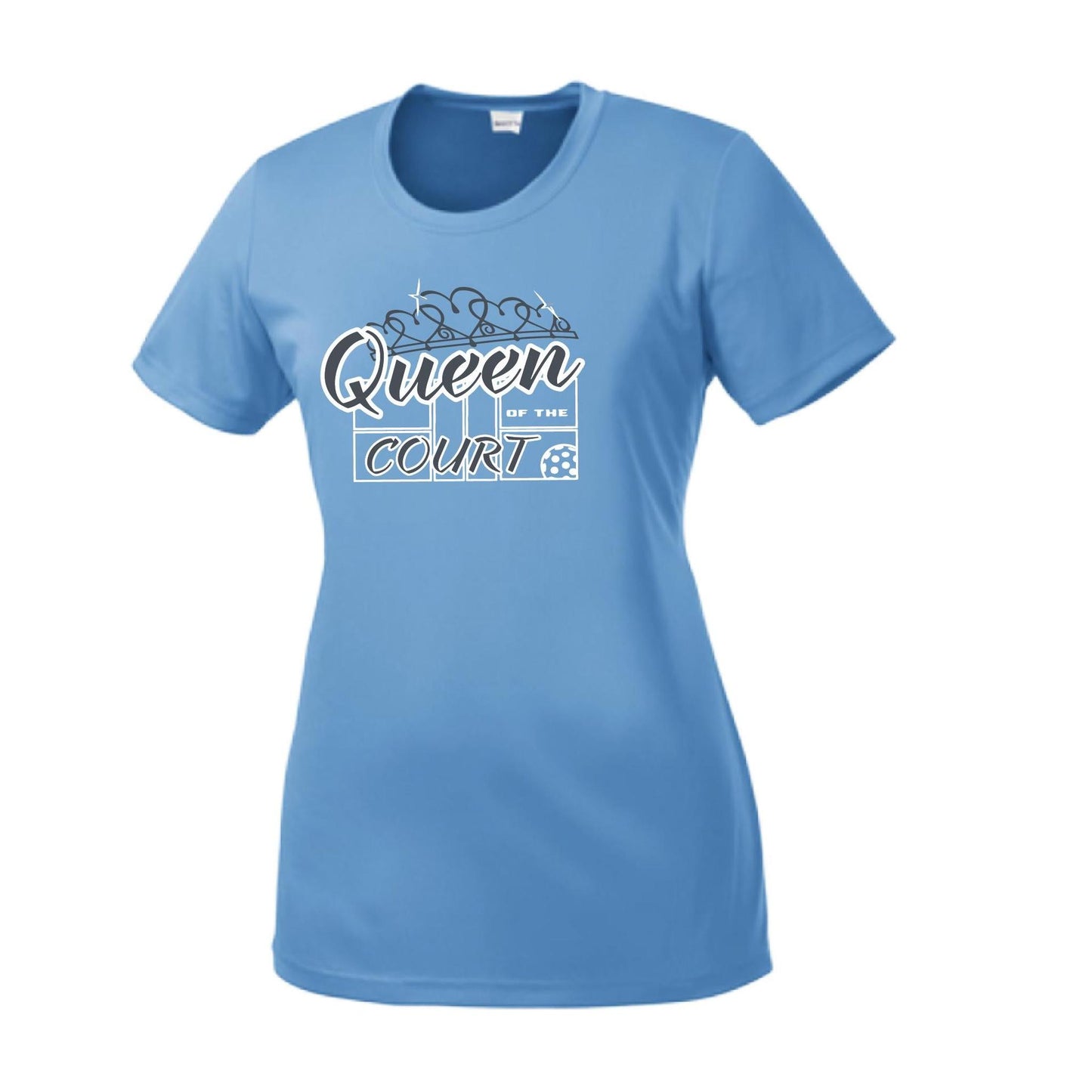 Queen Of The Pickleball Court | Women’s Short Sleeve Crewneck Pickleball Performance T-Shirts | 100% Polyester
