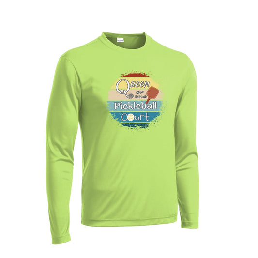 Queen of the Pickleball Court | Men's Long Sleeve Athletic Performance T-Shirt | 100% Polyester