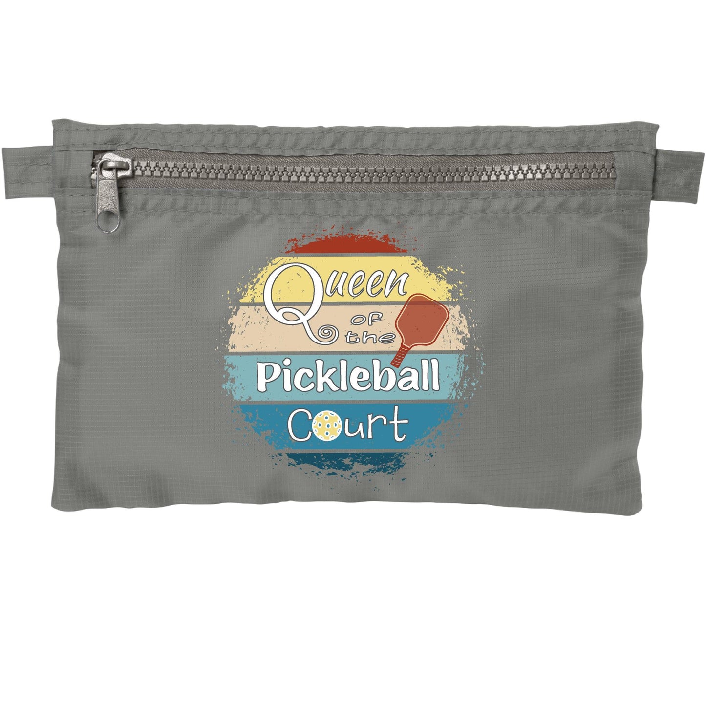 Queen of the Pickleball Court | Pickleball Cosmetic Stash Pouch Bag | Small Size Court Stash Bag