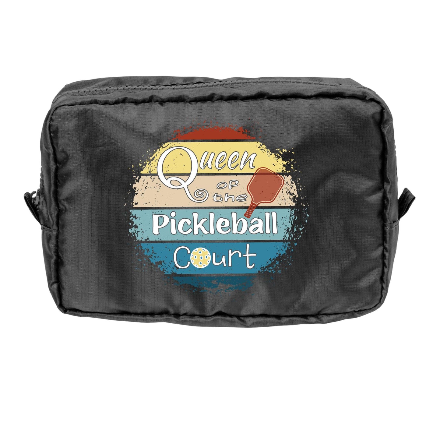 Queen of the Pickleball Court | Pickleball Dimensional Cosmetic Pouch Bag | Small Size Court Dimensional Bag