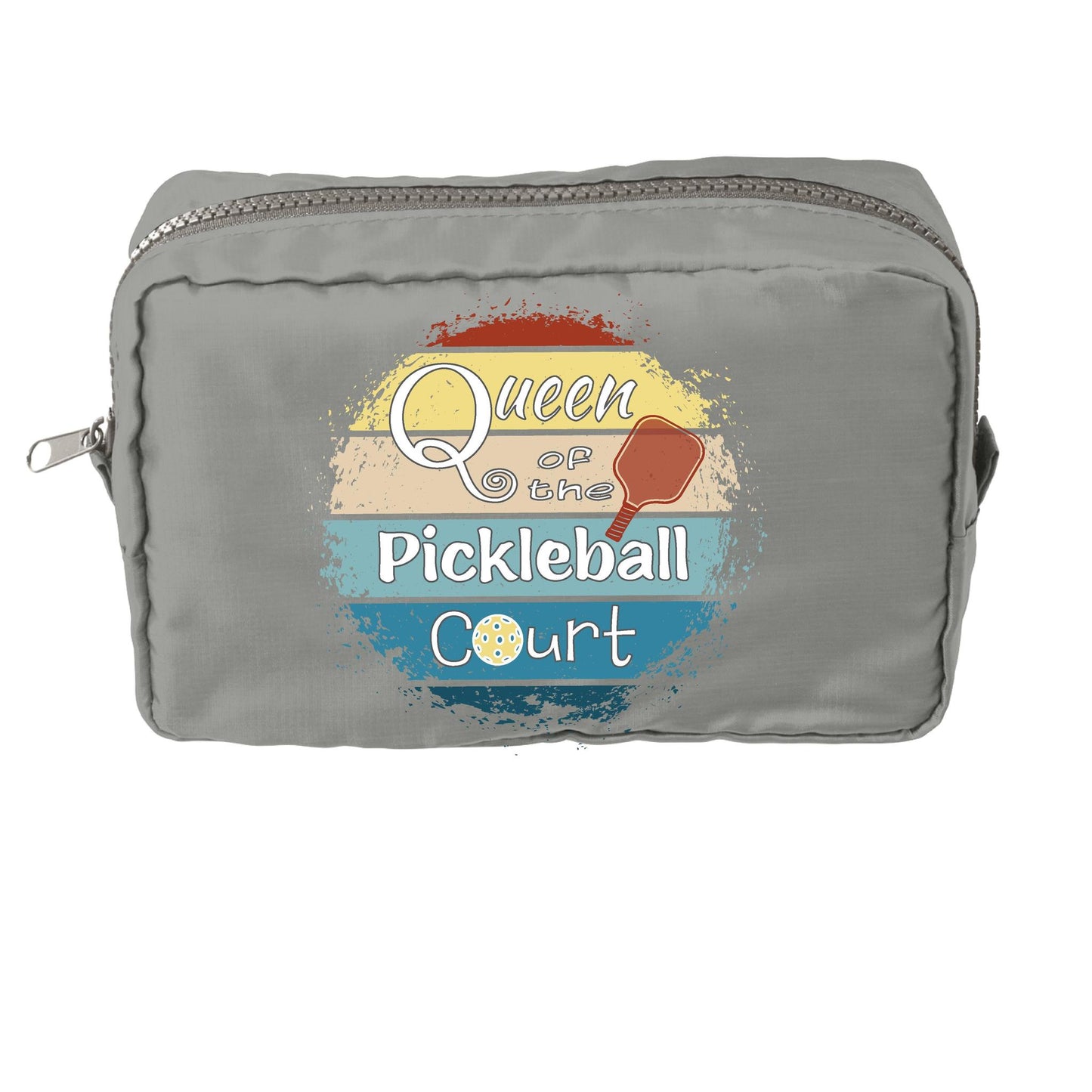 Queen of the Pickleball Court | Pickleball Dimensional Cosmetic Pouch Bag | Small Size Court Dimensional Bag