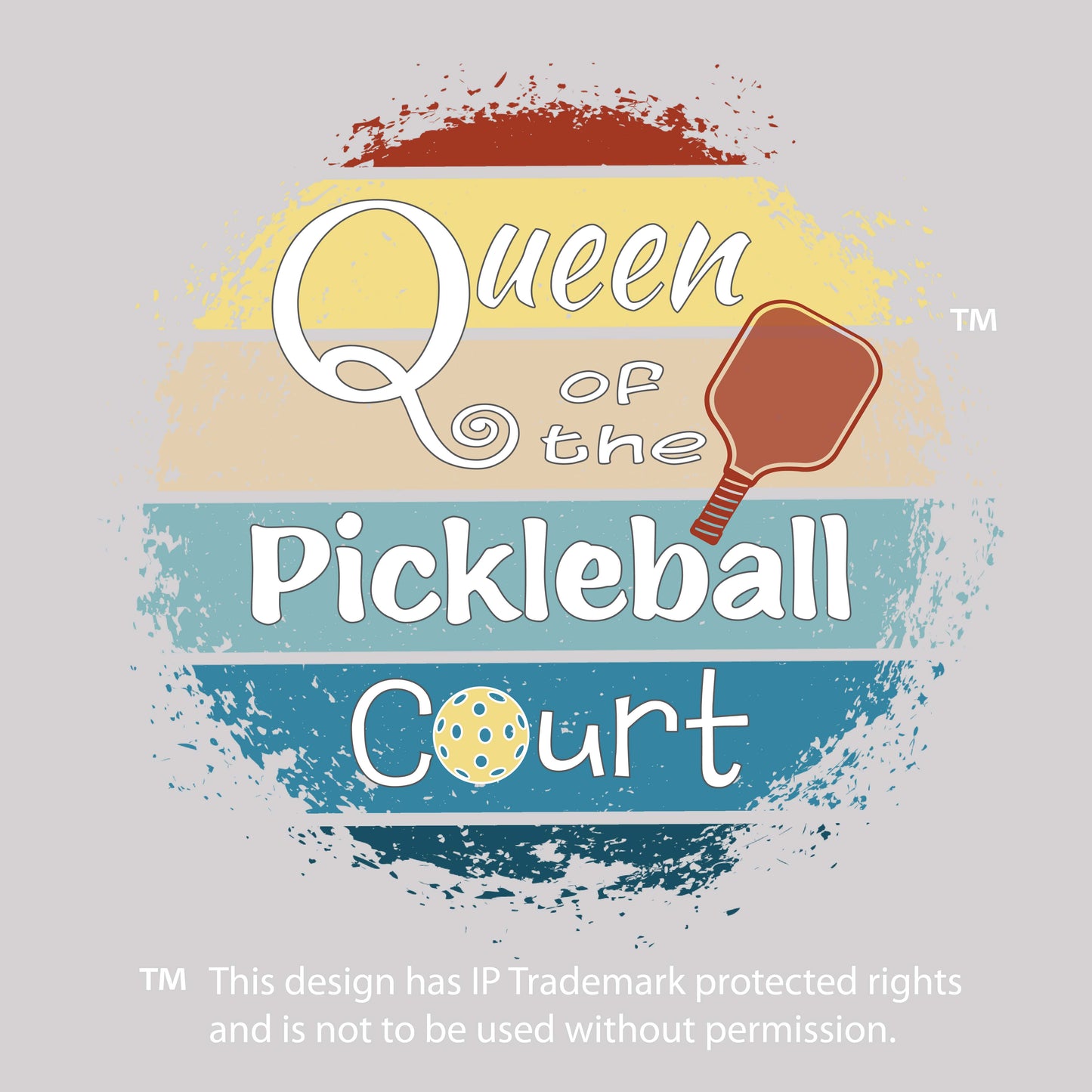 Queen of the Pickleball Court | Pickleball Dimensional Cosmetic Pouch Bag | Small Size Court Dimensional Bag