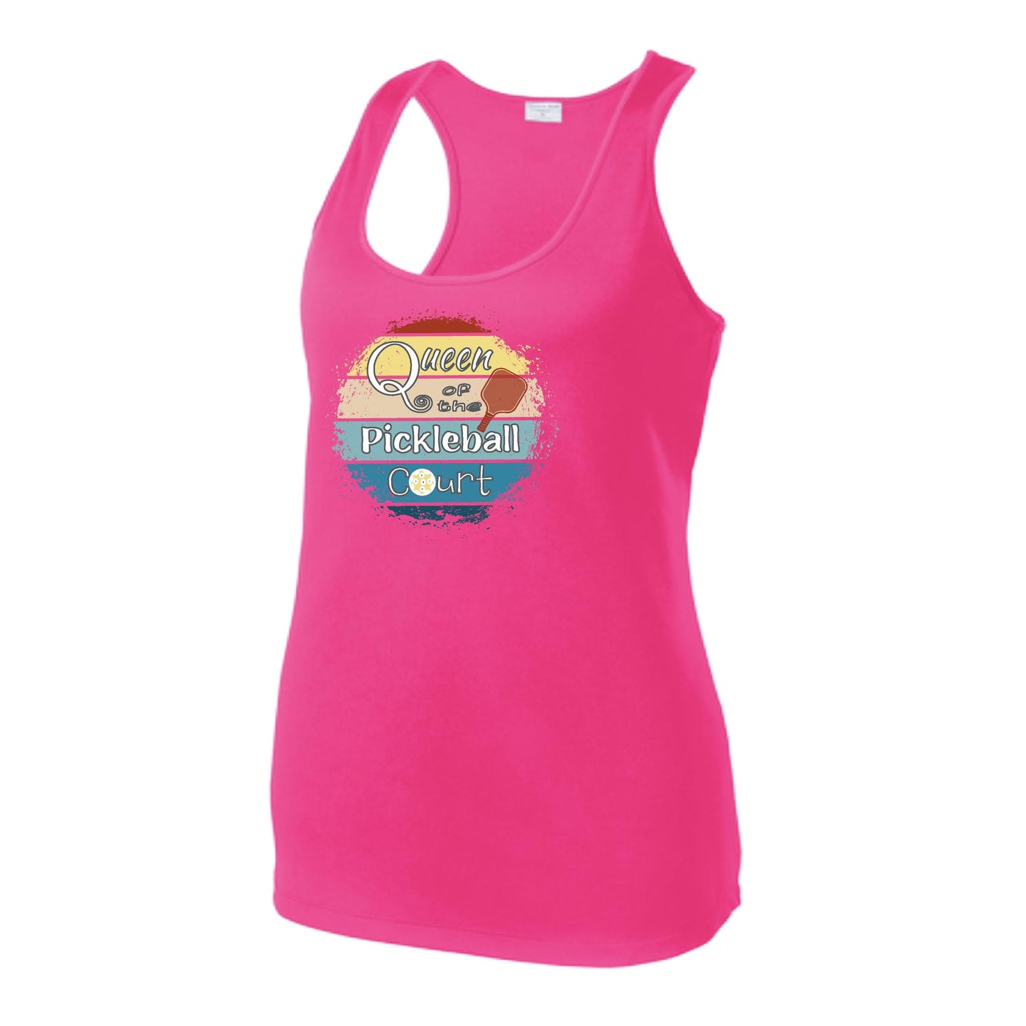 Queen of the Pickleball Court | Women's Racerback Pickleball Tank | 100% Polyester