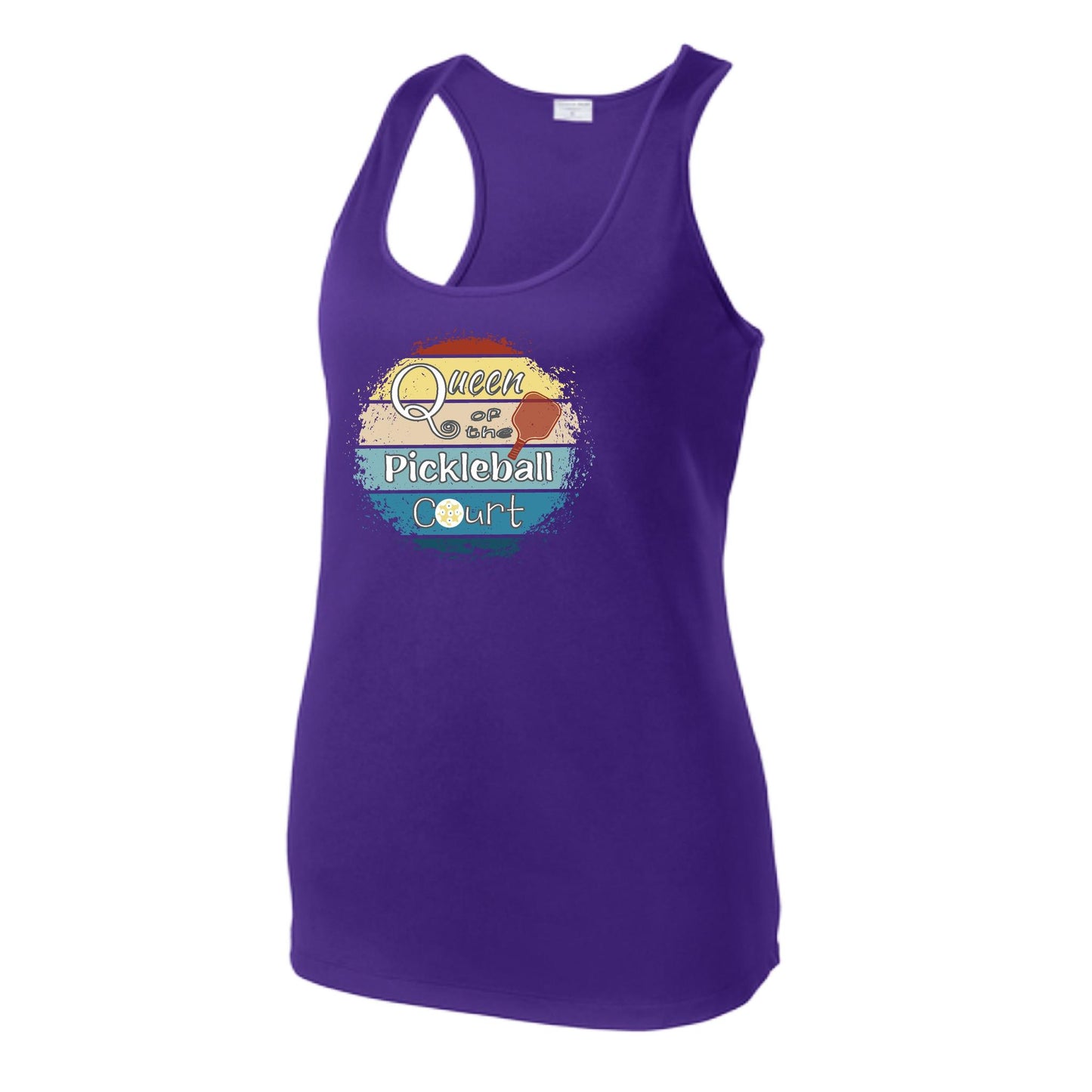 Queen of the Pickleball Court | Women's Racerback Pickleball Tank | 100% Polyester