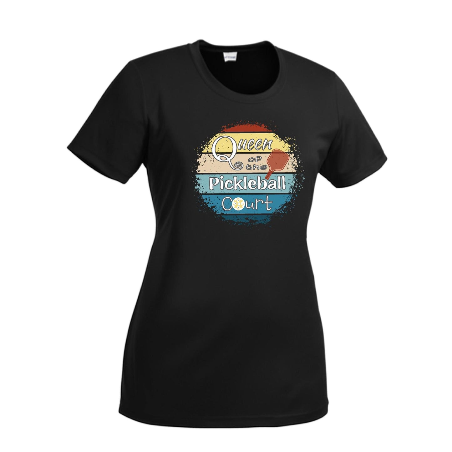 Queen of the Pickleball Court | Women’s Short Sleeve Crewneck Pickleball T-Shirts | 100% Polyester