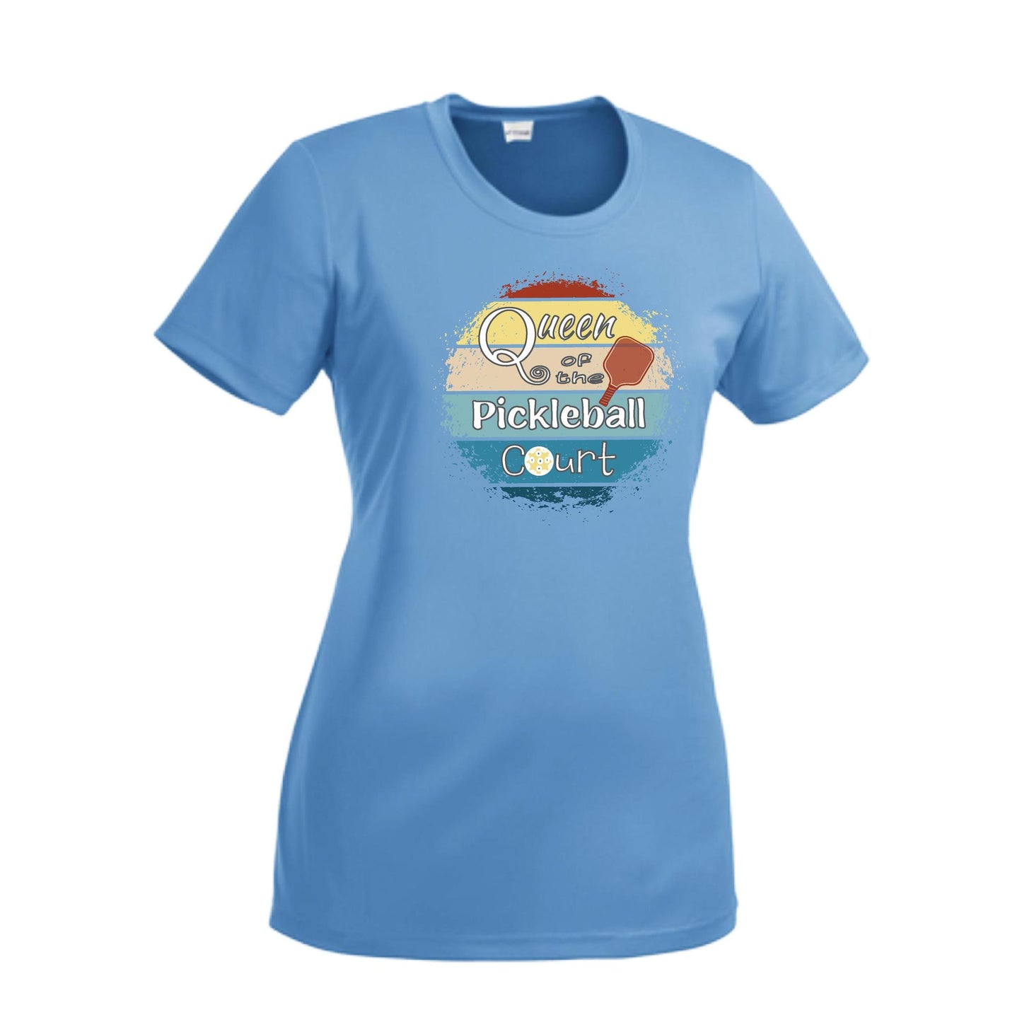 Queen of the Pickleball Court | Women’s Short Sleeve Crewneck Pickleball T-Shirts | 100% Polyester