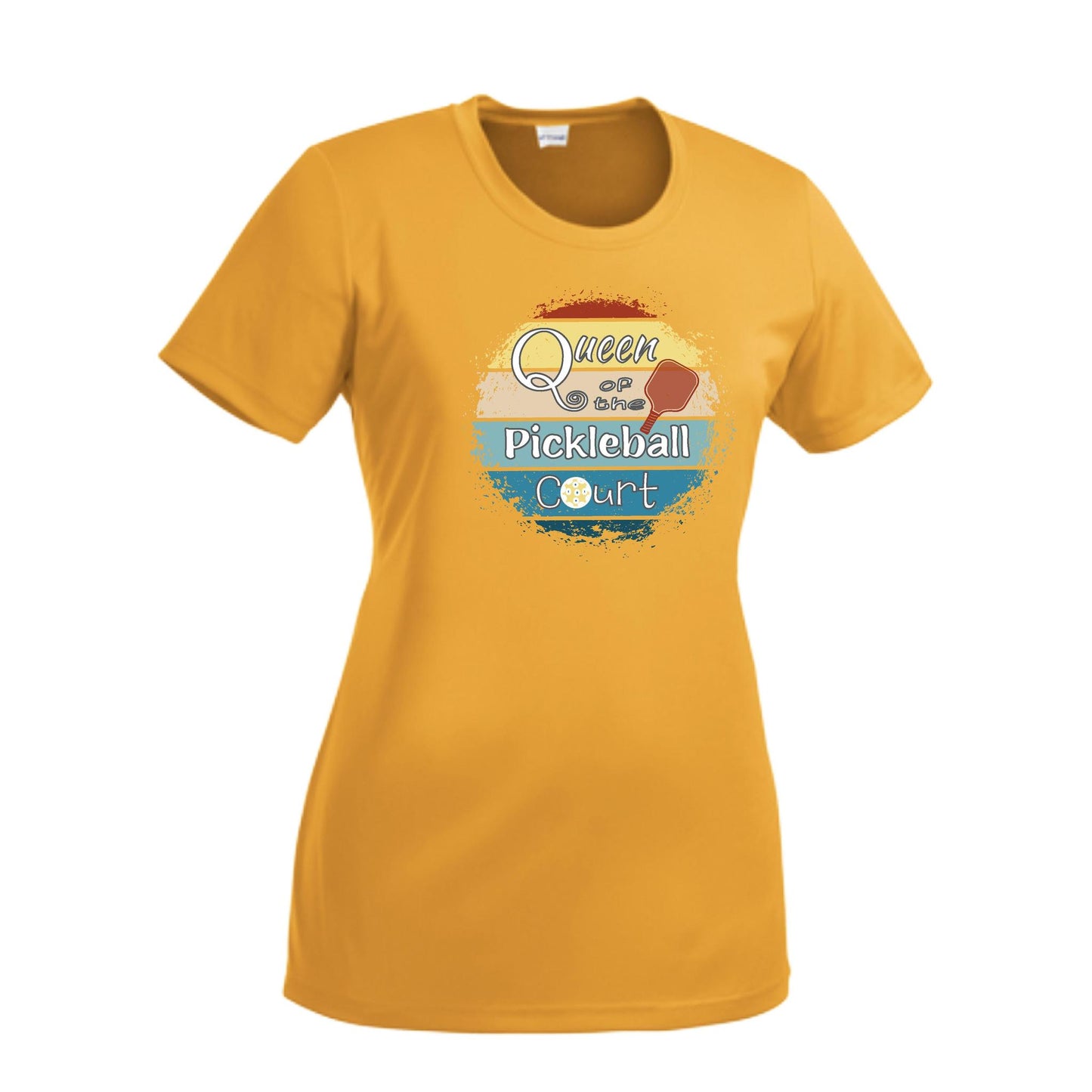 Queen of the Pickleball Court | Women’s Short Sleeve Crewneck Pickleball T-Shirts | 100% Polyester