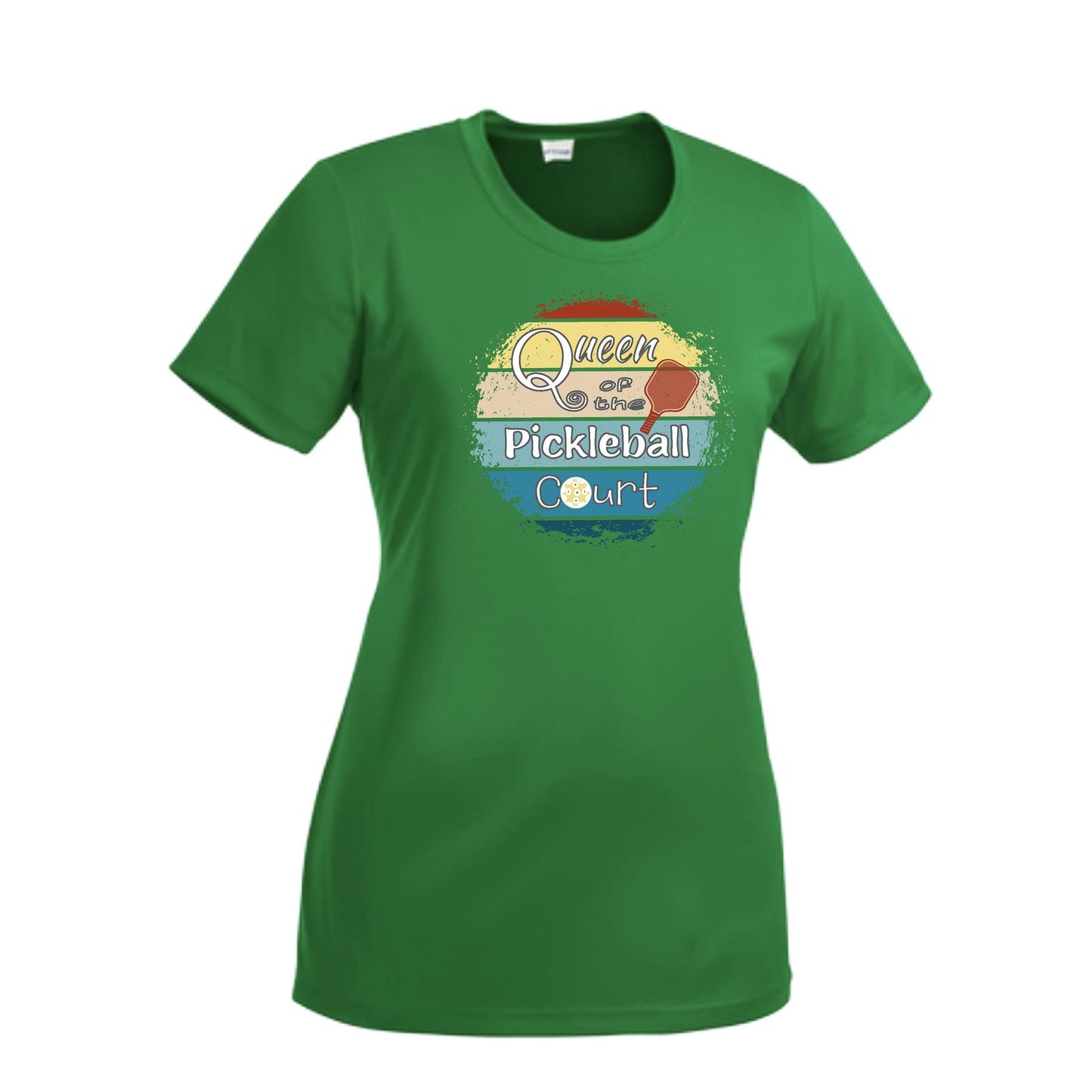 Queen of the Pickleball Court | Women’s Short Sleeve Crewneck Pickleball T-Shirts | 100% Polyester