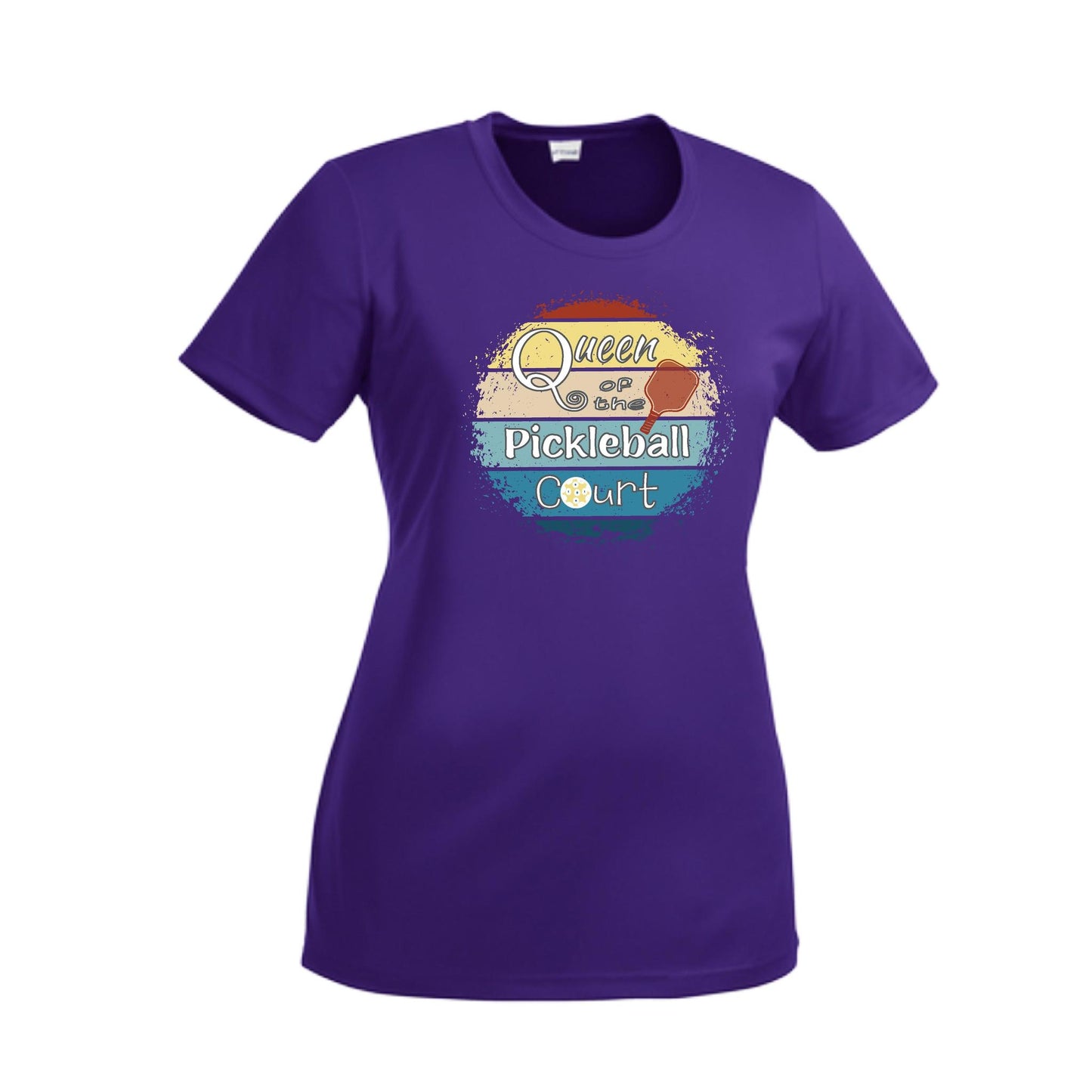 Queen of the Pickleball Court | Women’s Short Sleeve Crewneck Pickleball T-Shirts | 100% Polyester