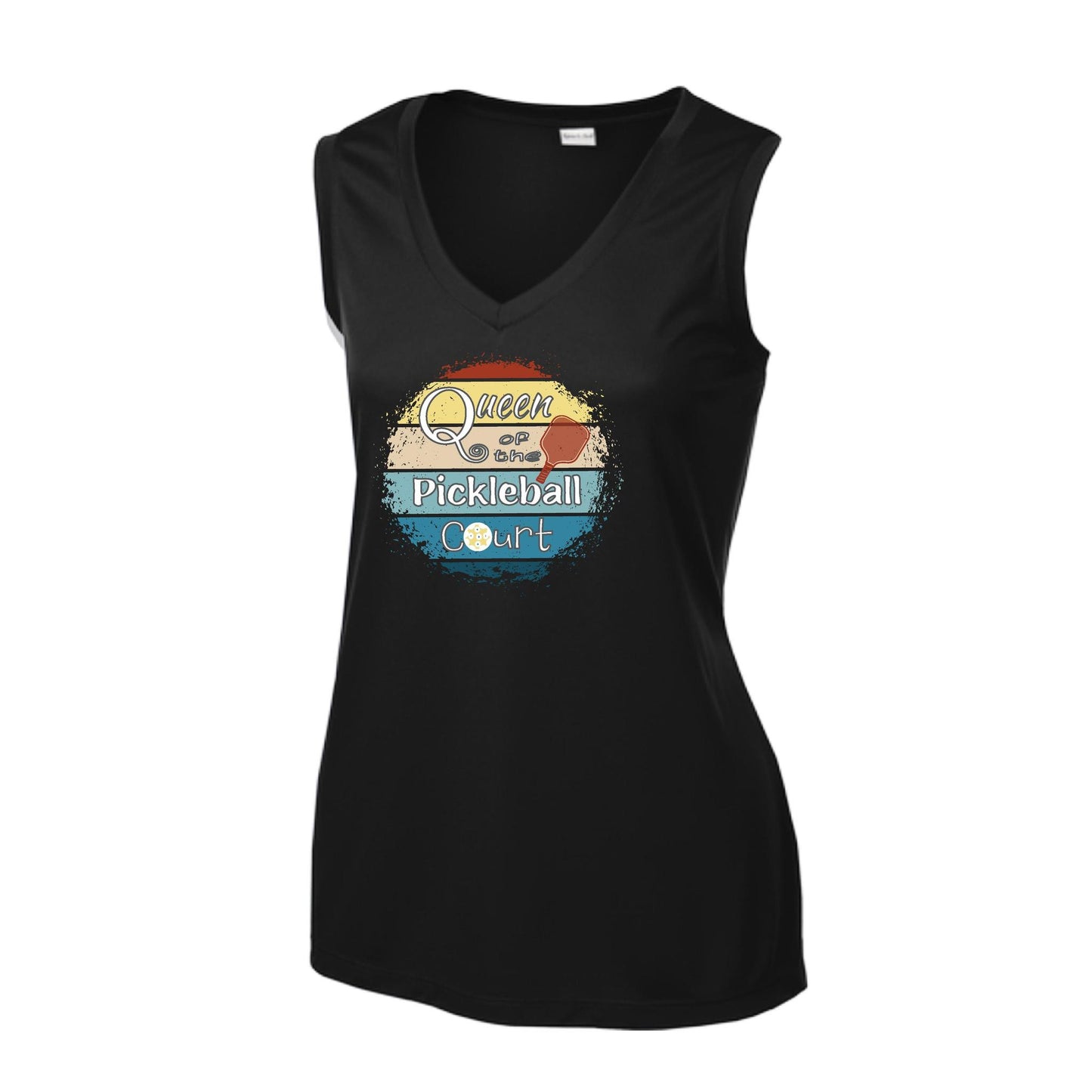 Queen of the Pickleball Court | Women’s Sleeveless Athletic Performance T-Shirt | 100% Polyester