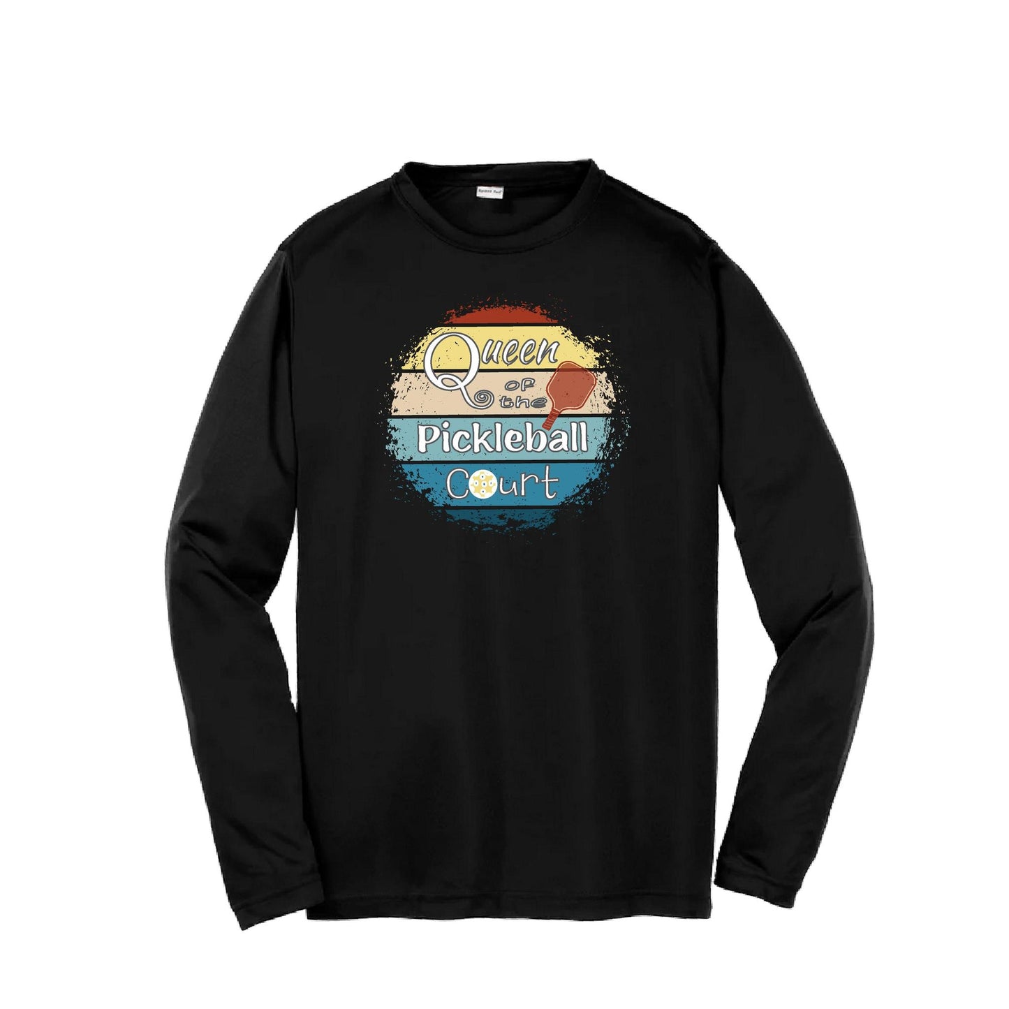Queen of the Pickleball Court | Youth Long Sleeve Pickleball T-Shirts | 100% Polyester