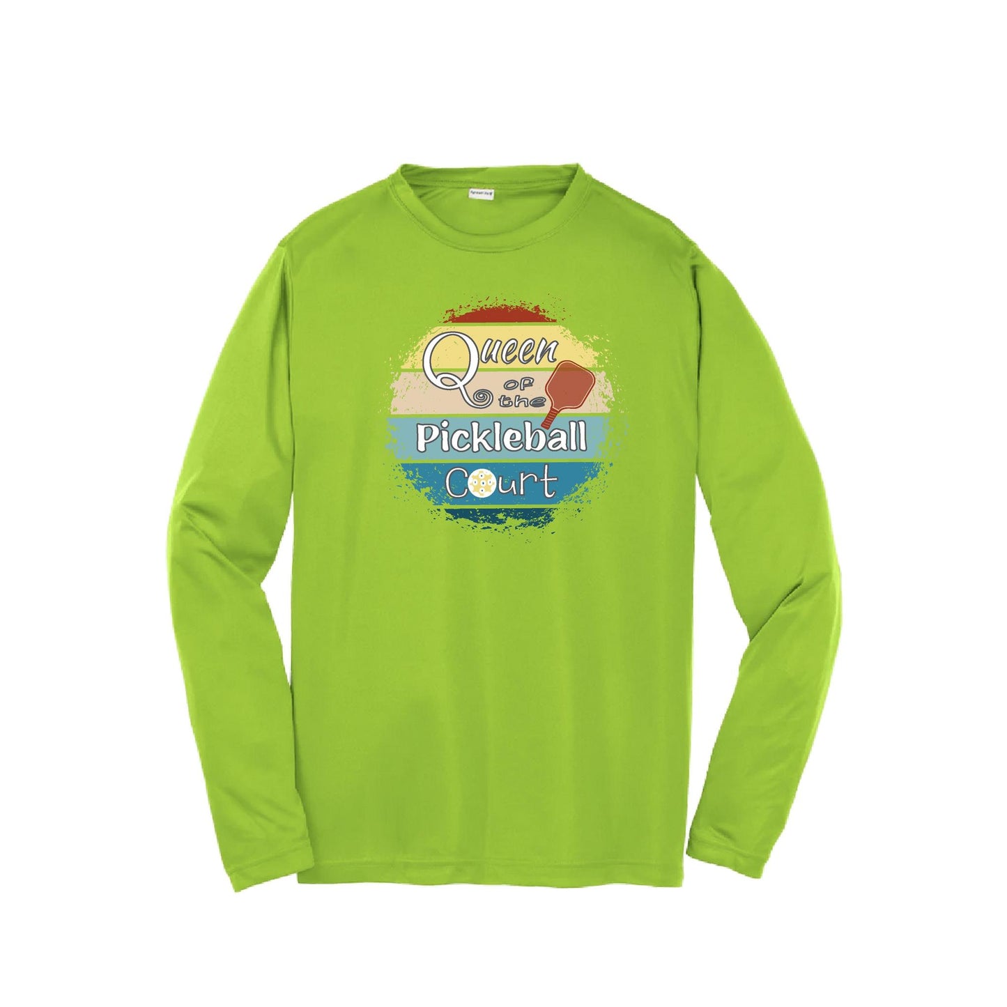 Queen of the Pickleball Court | Youth Long Sleeve Pickleball T-Shirts | 100% Polyester
