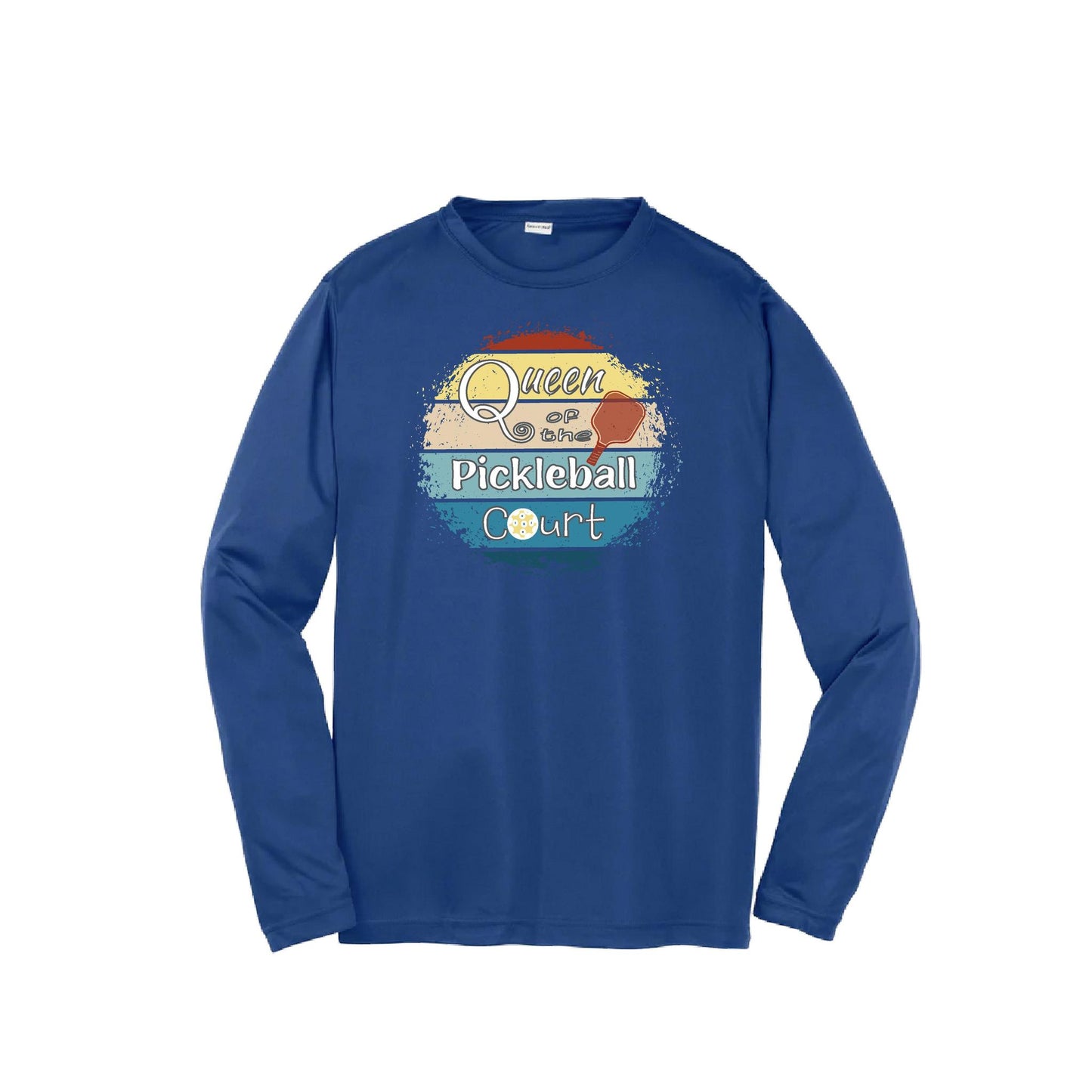 Queen of the Pickleball Court | Youth Long Sleeve Pickleball T-Shirts | 100% Polyester