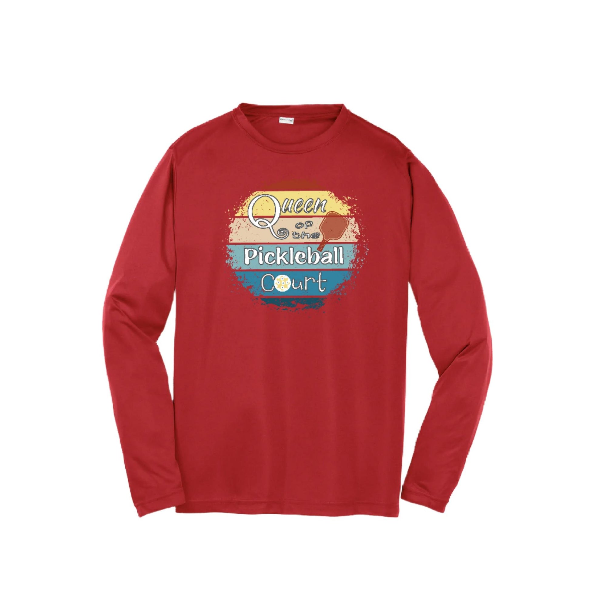 Queen of the Pickleball Court | Youth Long Sleeve Pickleball T-Shirts | 100% Polyester