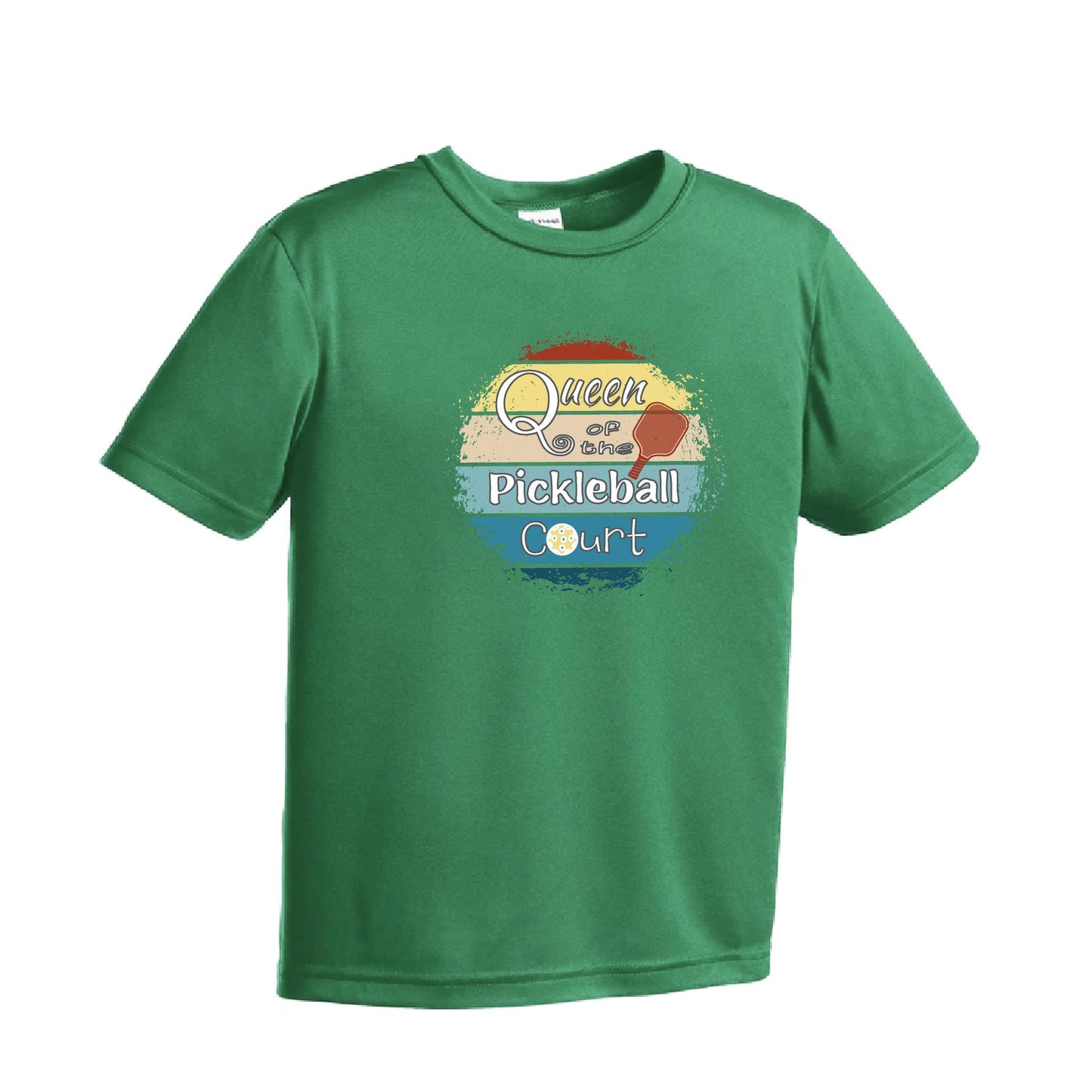 Queen of the Pickleball Court | Youth Short Sleeve Pickleball T-Shirts | 100% Polyester