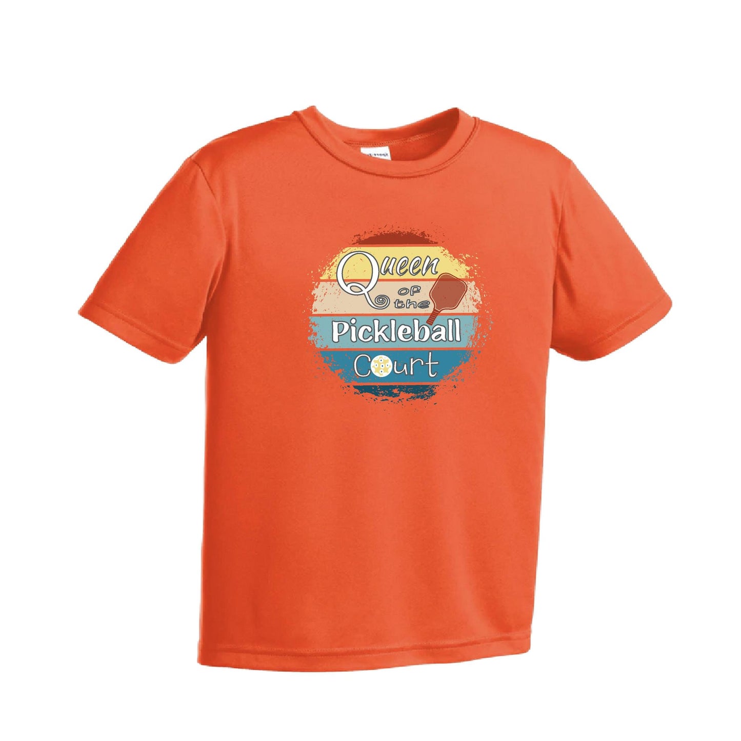 Queen of the Pickleball Court | Youth Short Sleeve Pickleball T-Shirts | 100% Polyester