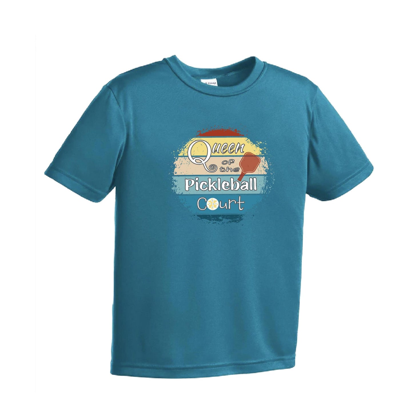 Queen of the Pickleball Court | Youth Short Sleeve Pickleball T-Shirts | 100% Polyester