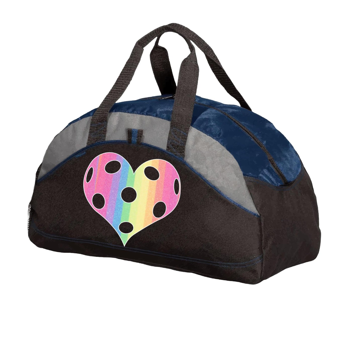 Rainbow Pickleball Heart | Pickleball Sports Duffel | Medium Size Court Bag