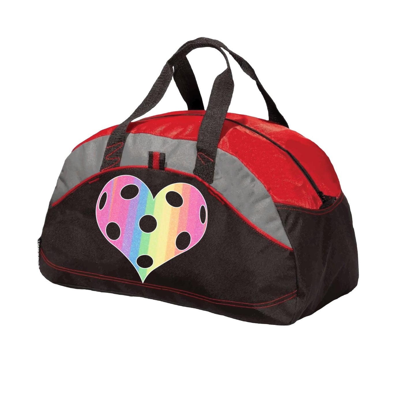 Rainbow Pickleball Heart | Pickleball Sports Duffel | Medium Size Court Bag