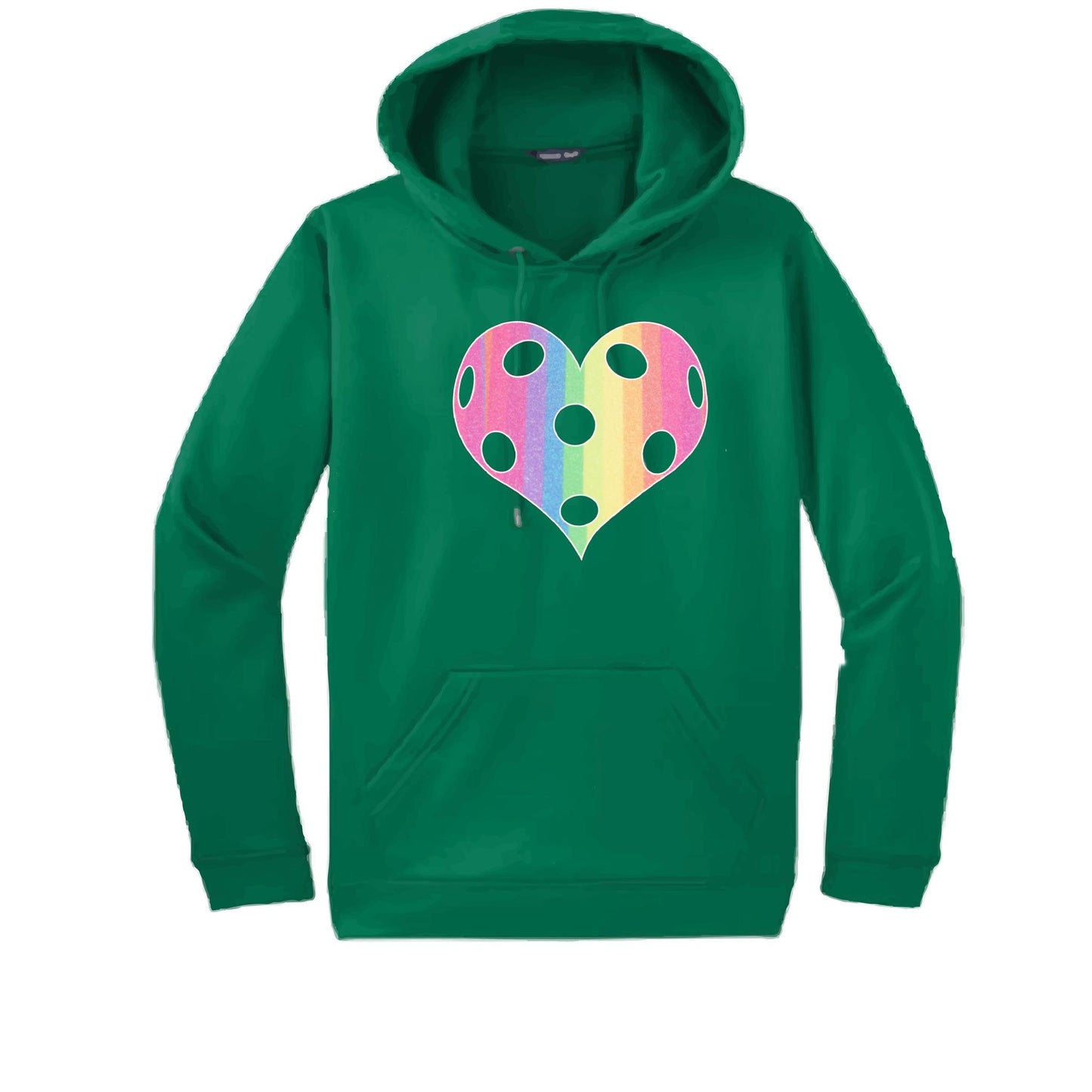 Rainbow Pickleball Heart | Unisex Hoodie Athletic Sweatshirt | 50% Cotton/50% Polyester